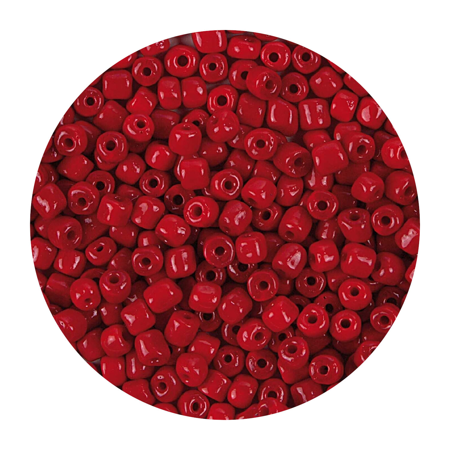 Rocailles-Perlen, 4 mm, 14 g, Rot Opak