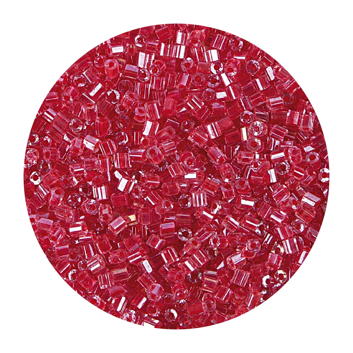 Rocailles-Perlen 2Cut, 2 mm, 14 g, Rot Glnzend