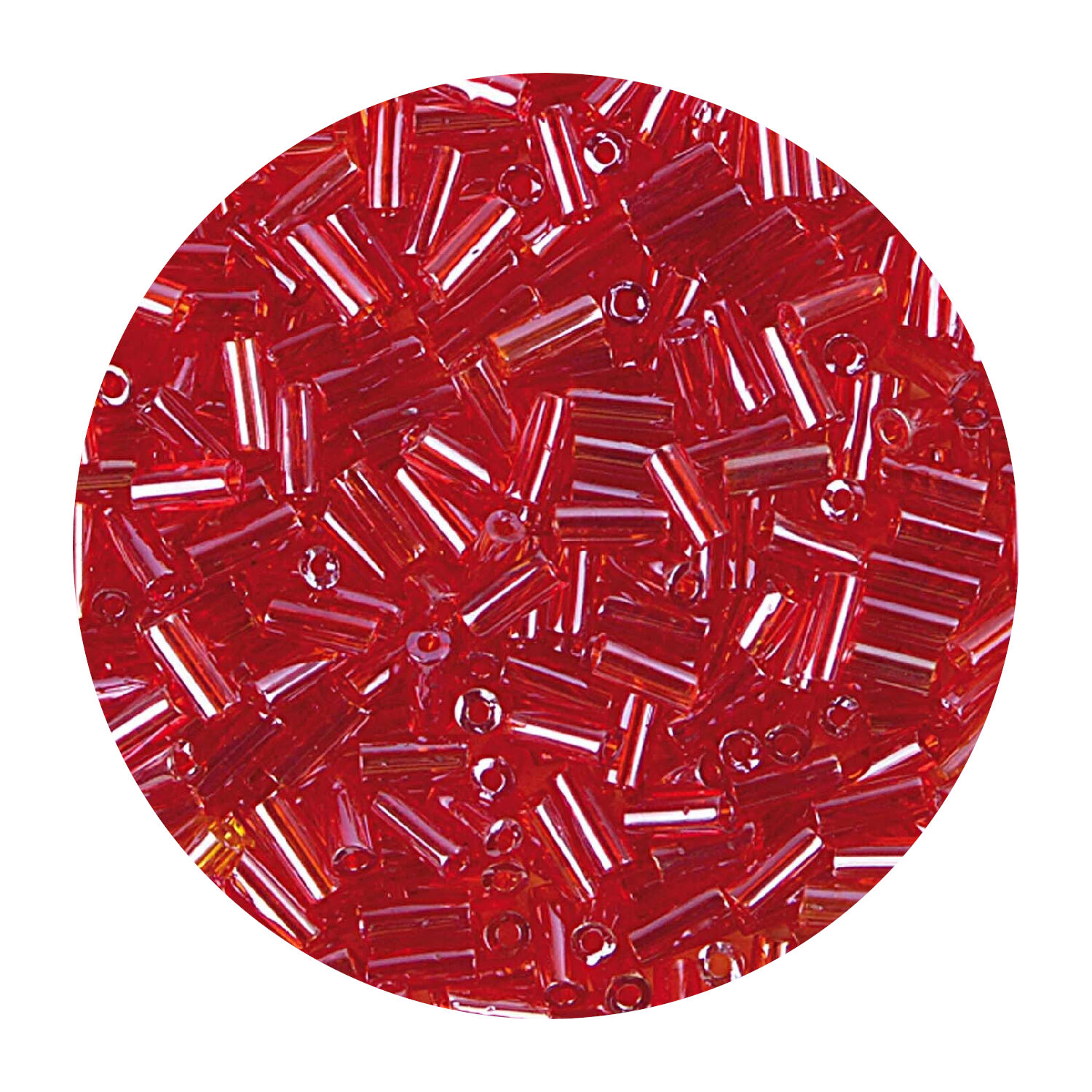 Rocailles-Perlen Stbchen, 6,75 mm, 14 g, Rot Glnzend