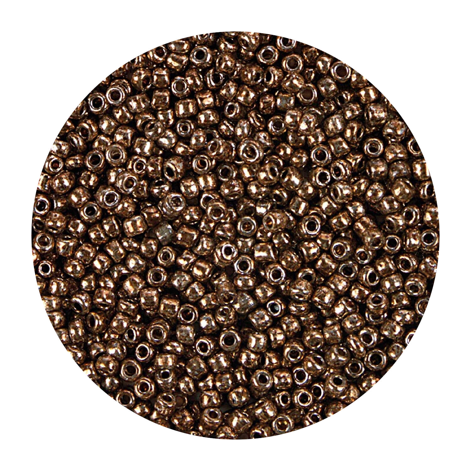 Rocailles-Perlen, 3,1 mm, 14 g, Kupfer Metallic