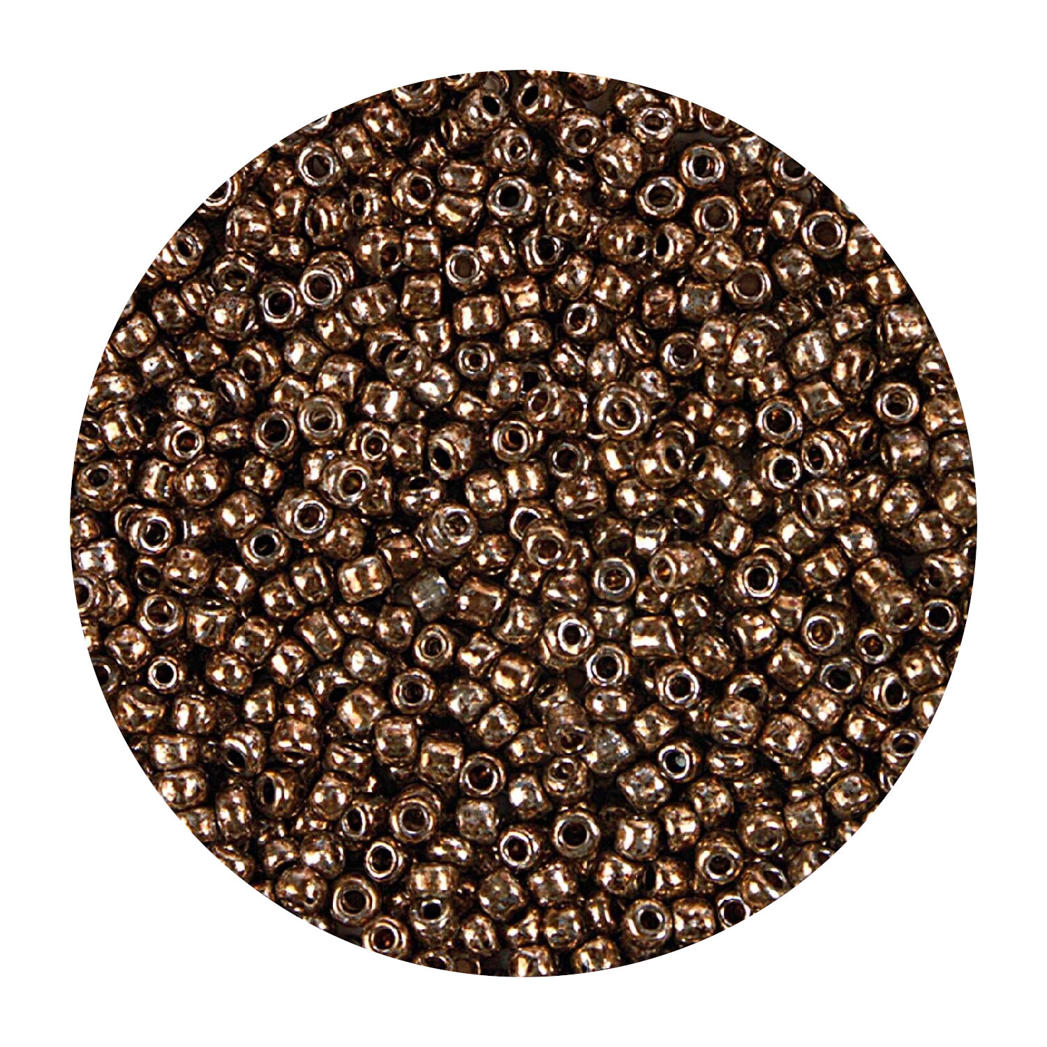 Rocailles-Perlen, 4 mm, 14 g, Kupfer Metallic