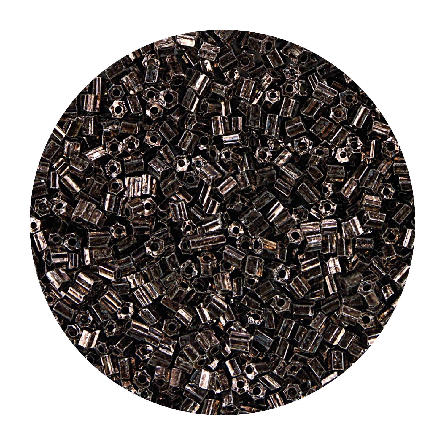 Rocailles-Perlen 2Cut, 2 mm, 14 g, Kupfer Metallic Dunkel