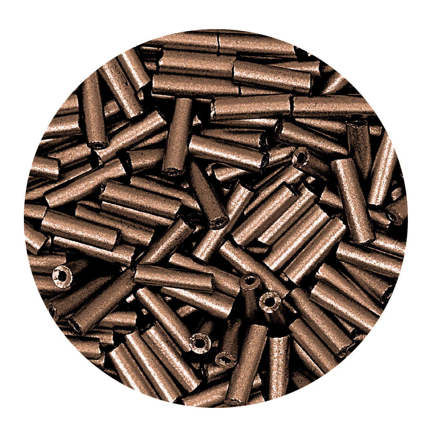 Rocailles-Perlen St�bchen, 6,75 mm, 14 g, Kupfer Metallic