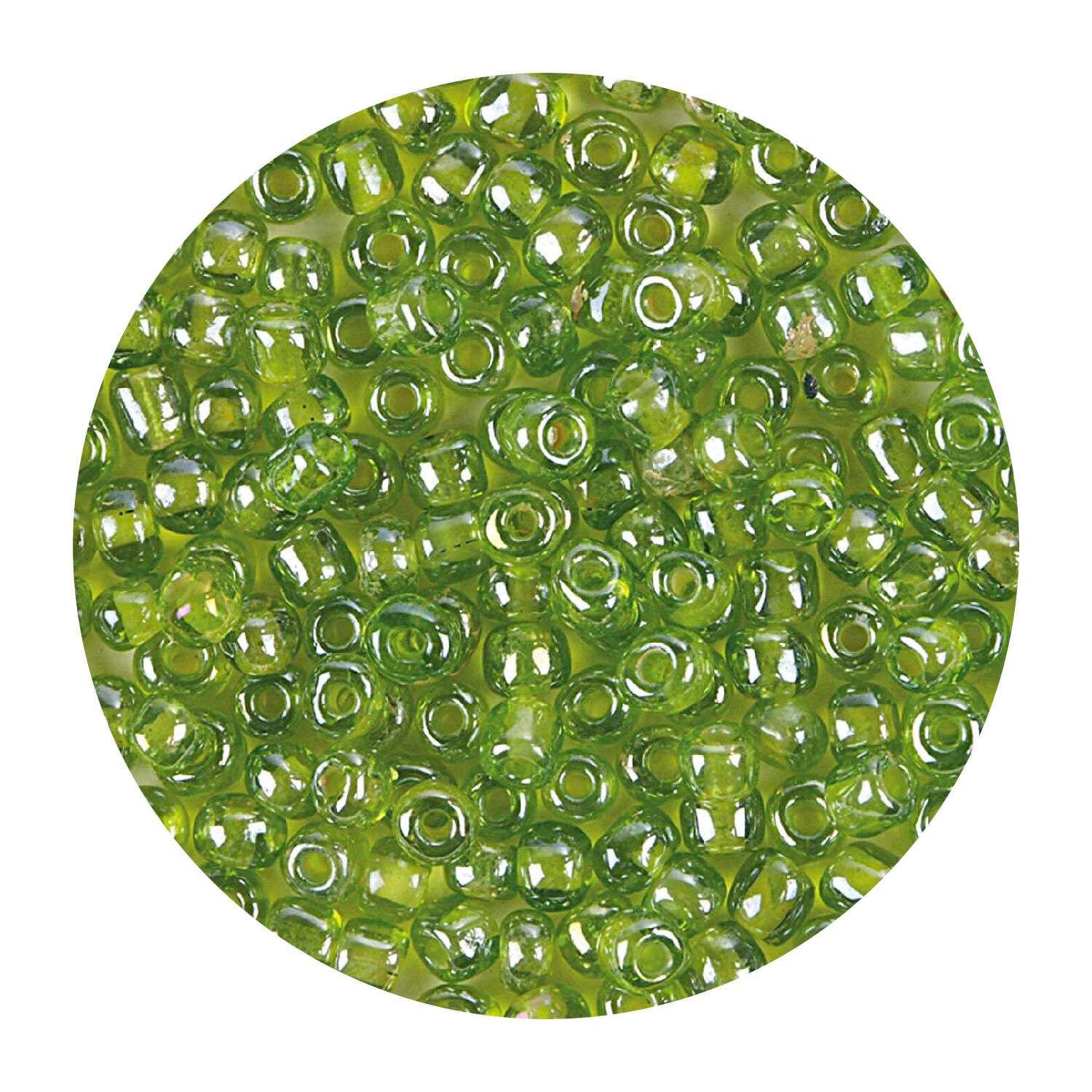 Rocailles-Perlen, 4 mm, 14 g, Pistazie Glnzend