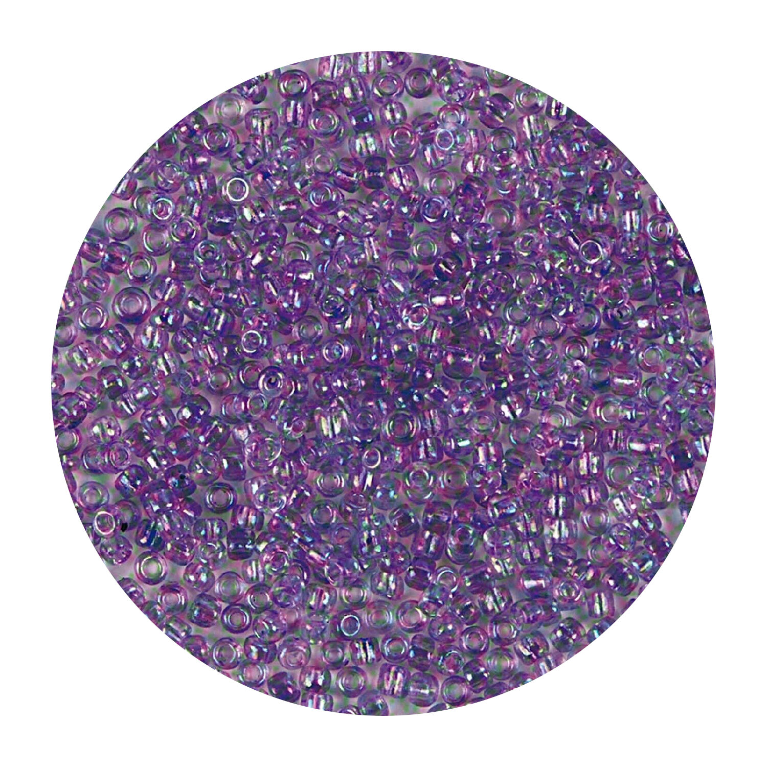 Rocailles-Perlen, 2 mm, 14 g, Lila Regenbogen