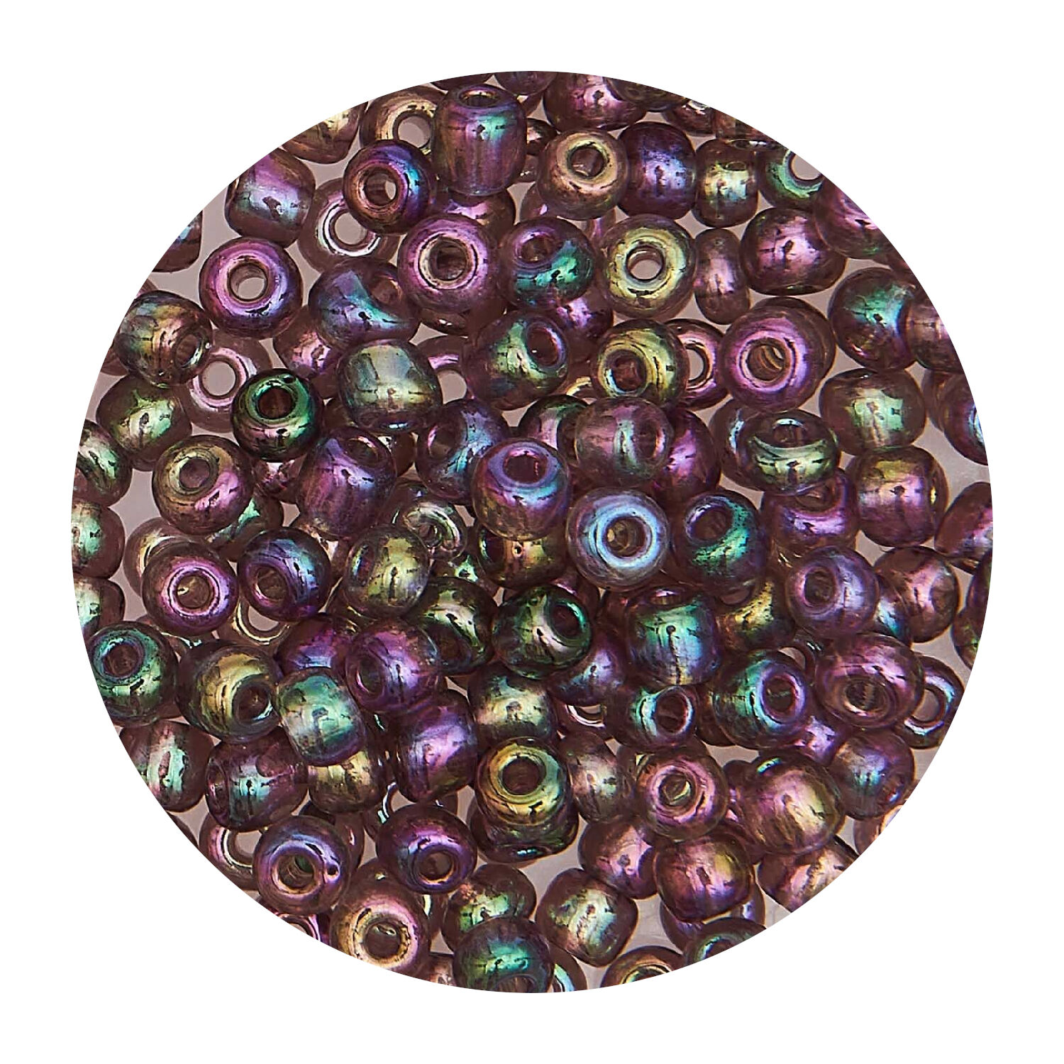 Rocailles-Perlen, 4 mm, 14 g, Lila Regenbogen