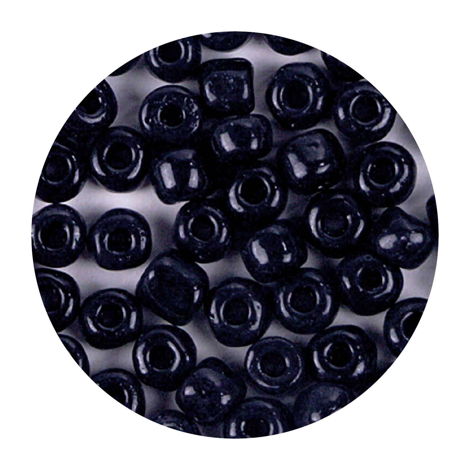 Rocailles-Perlen, 4 mm, 14 g, Schwarz