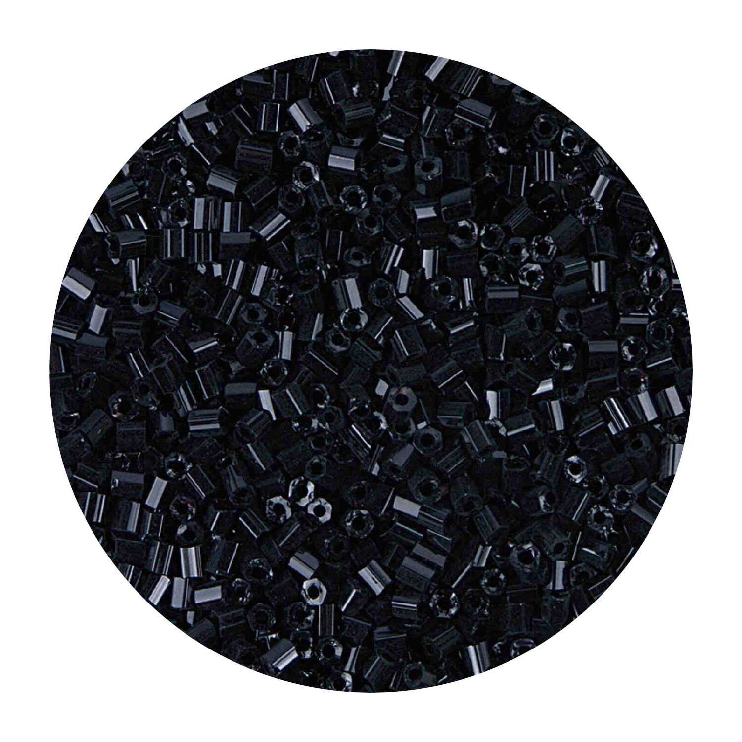 Rocailles-Perlen 2Cut, 2 mm, 14 g, Schwarz