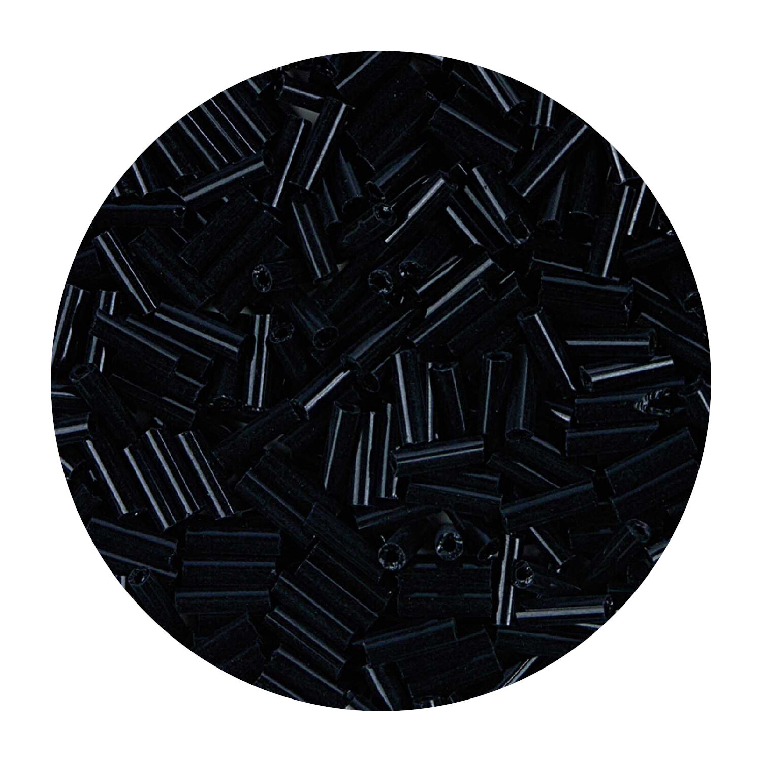 Rocailles-Perlen Stbchen, 6,75 mm, 14 g, Schwarz