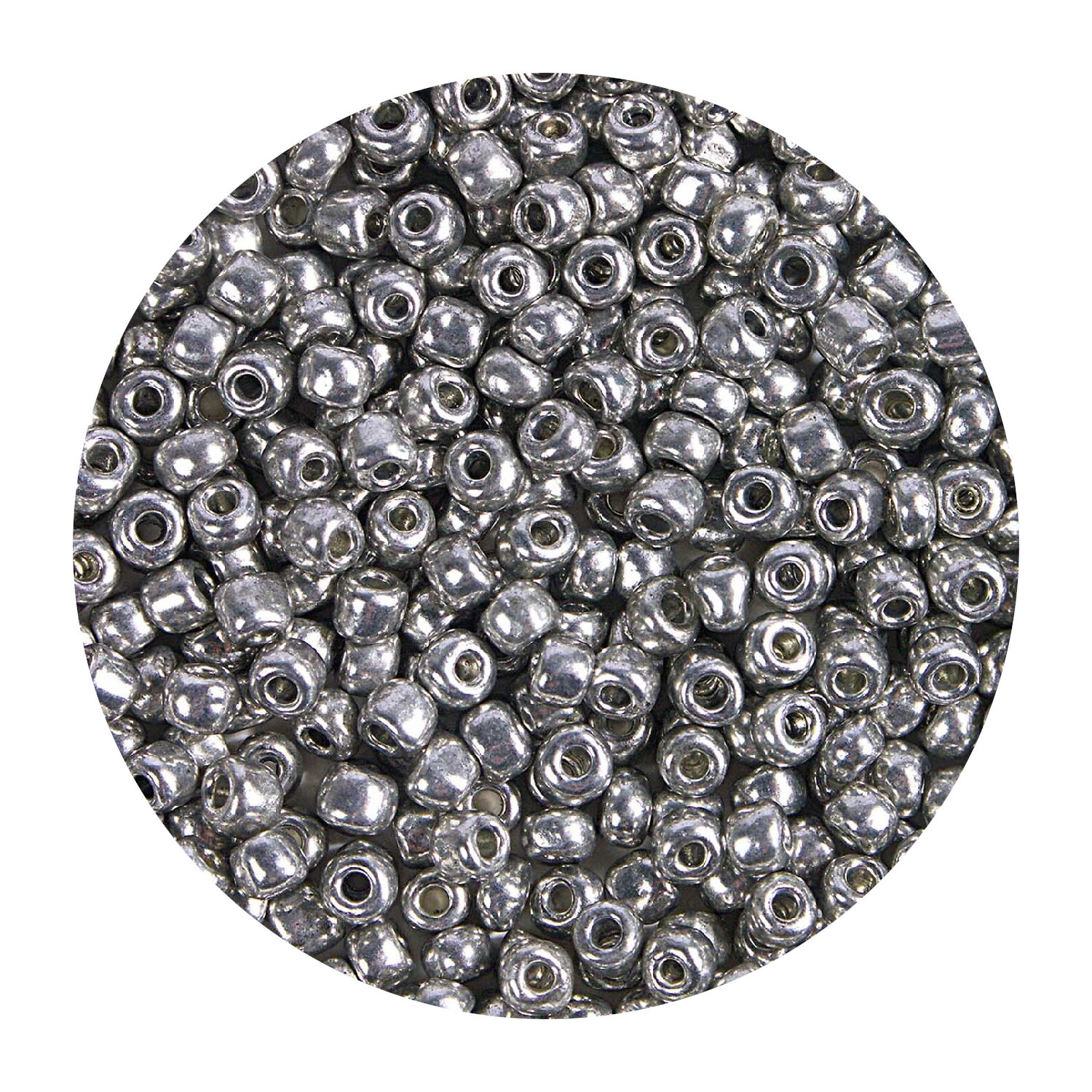 Rocailles-Perlen, 3,1 mm, 14 g, Silber Metallic