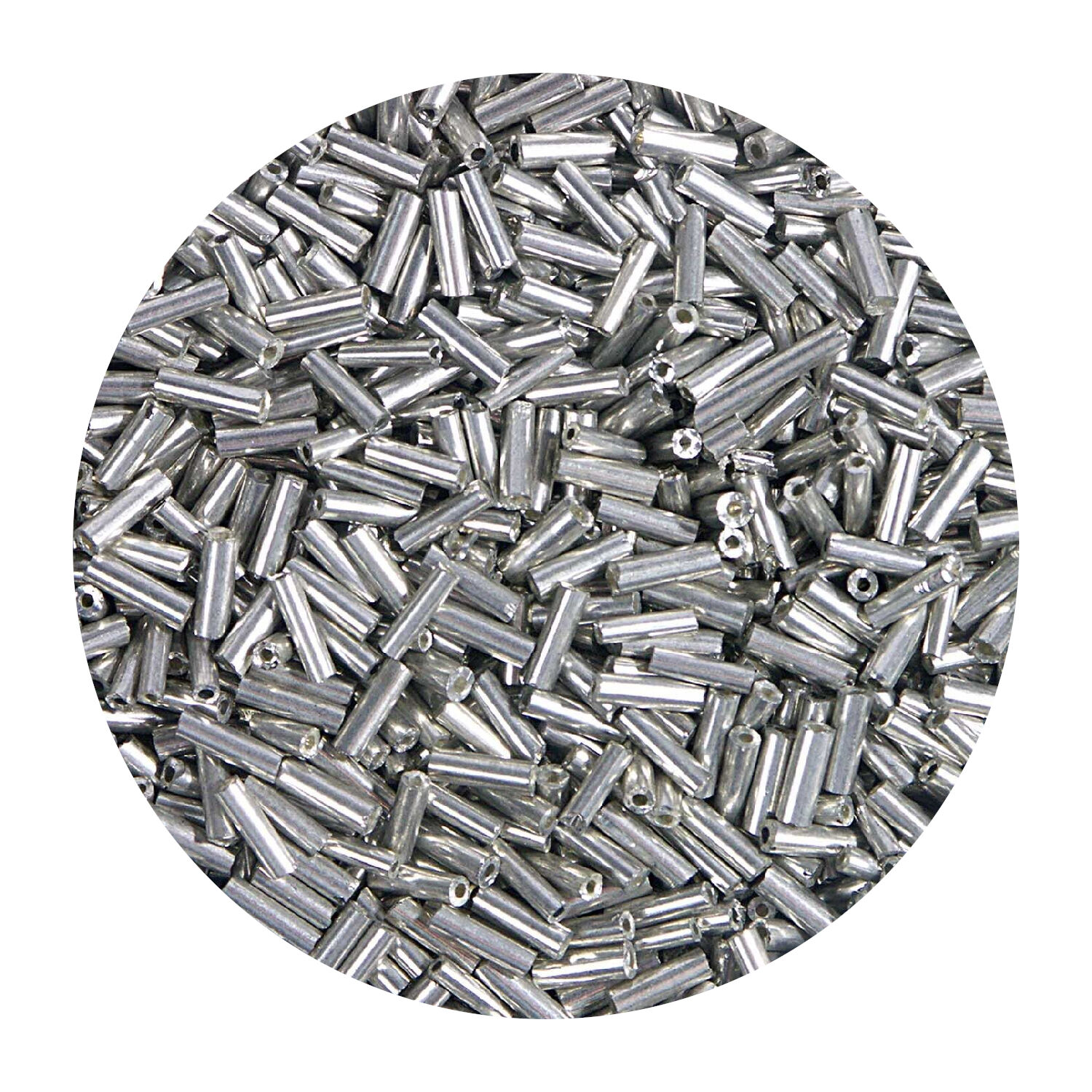 Rocailles-Perlen Stbchen, 6,75 mm, 14 g, Silber