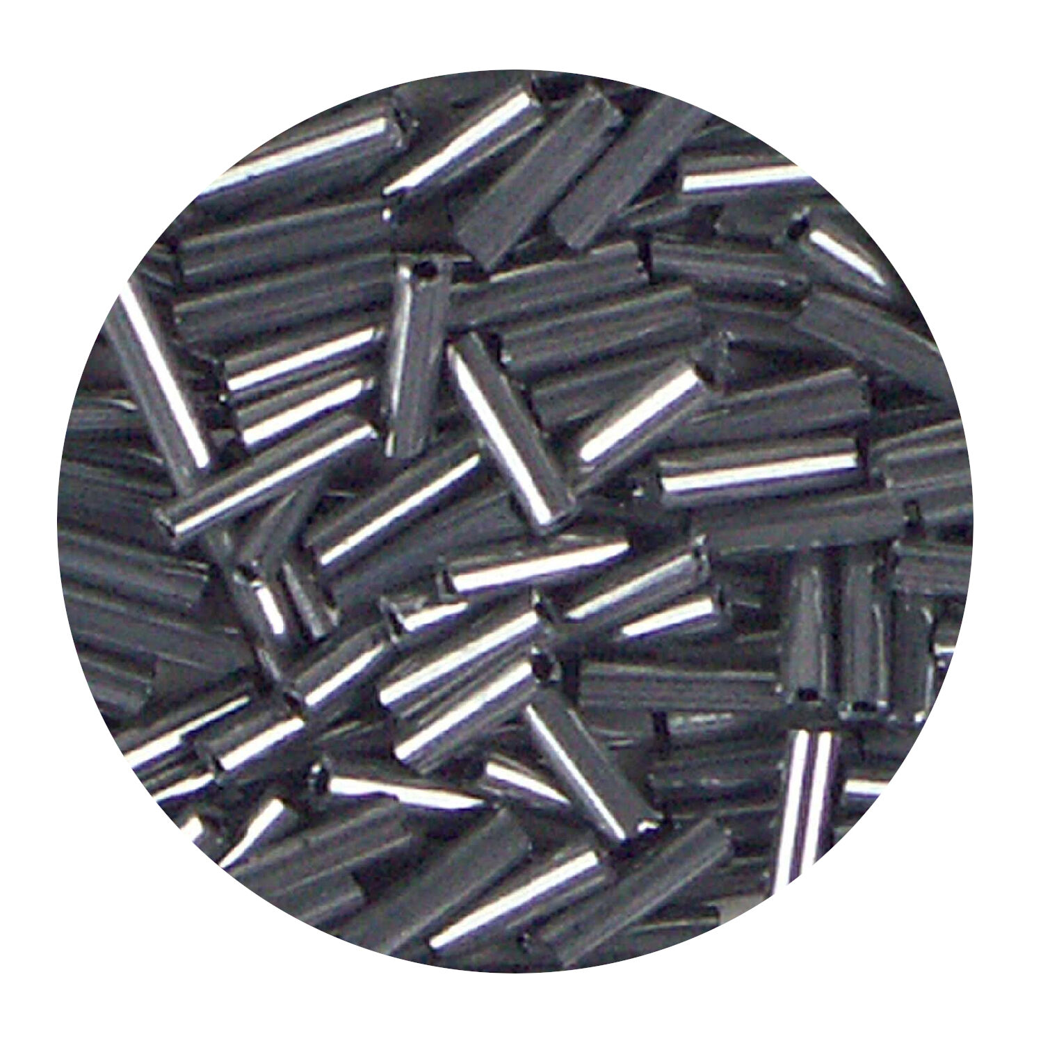 Rocailles-Perlen Stbchen, 6,75 mm, 14 g, Altsilber