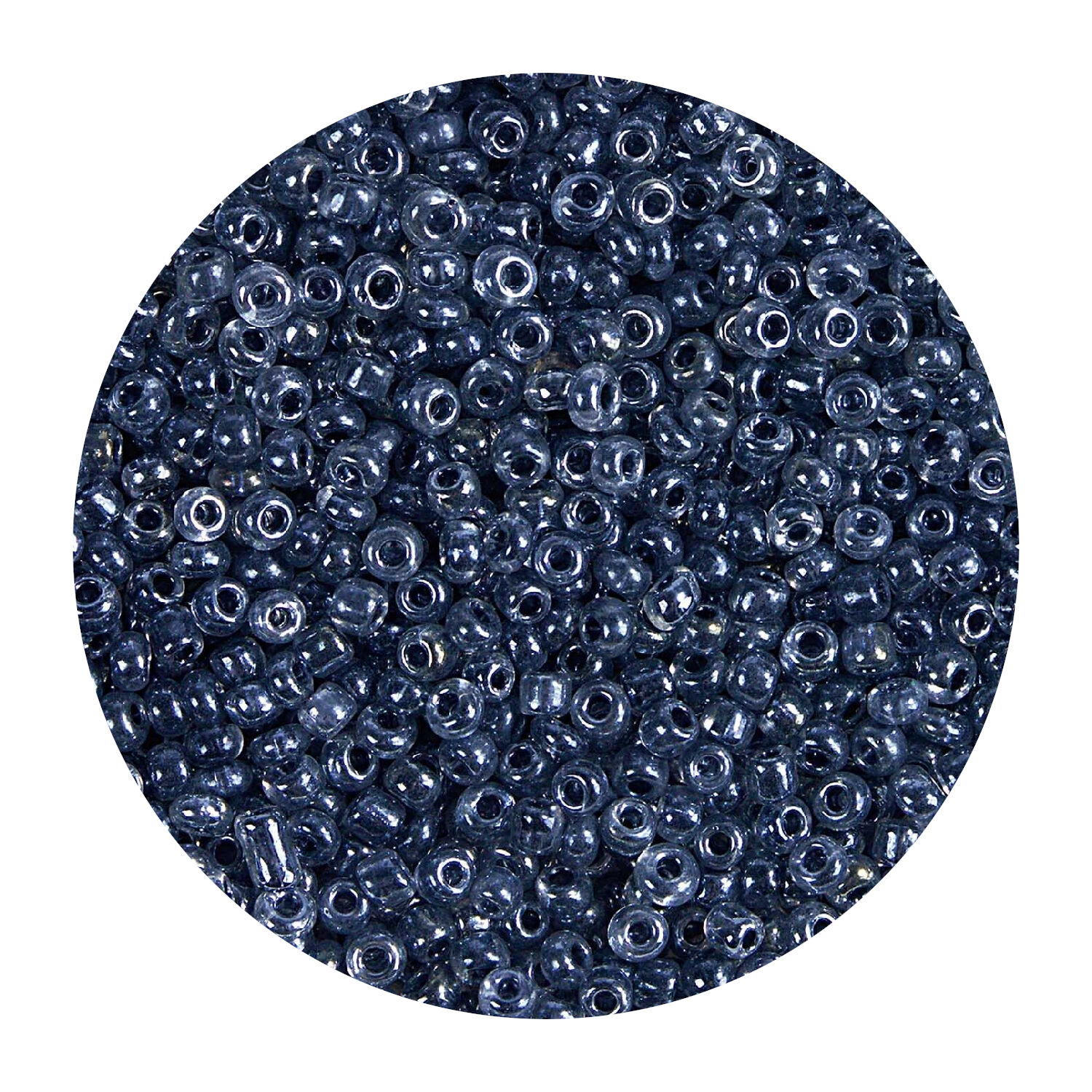 Rocailles-Perlen, 2 mm, 14 g, Schwarz Transparent