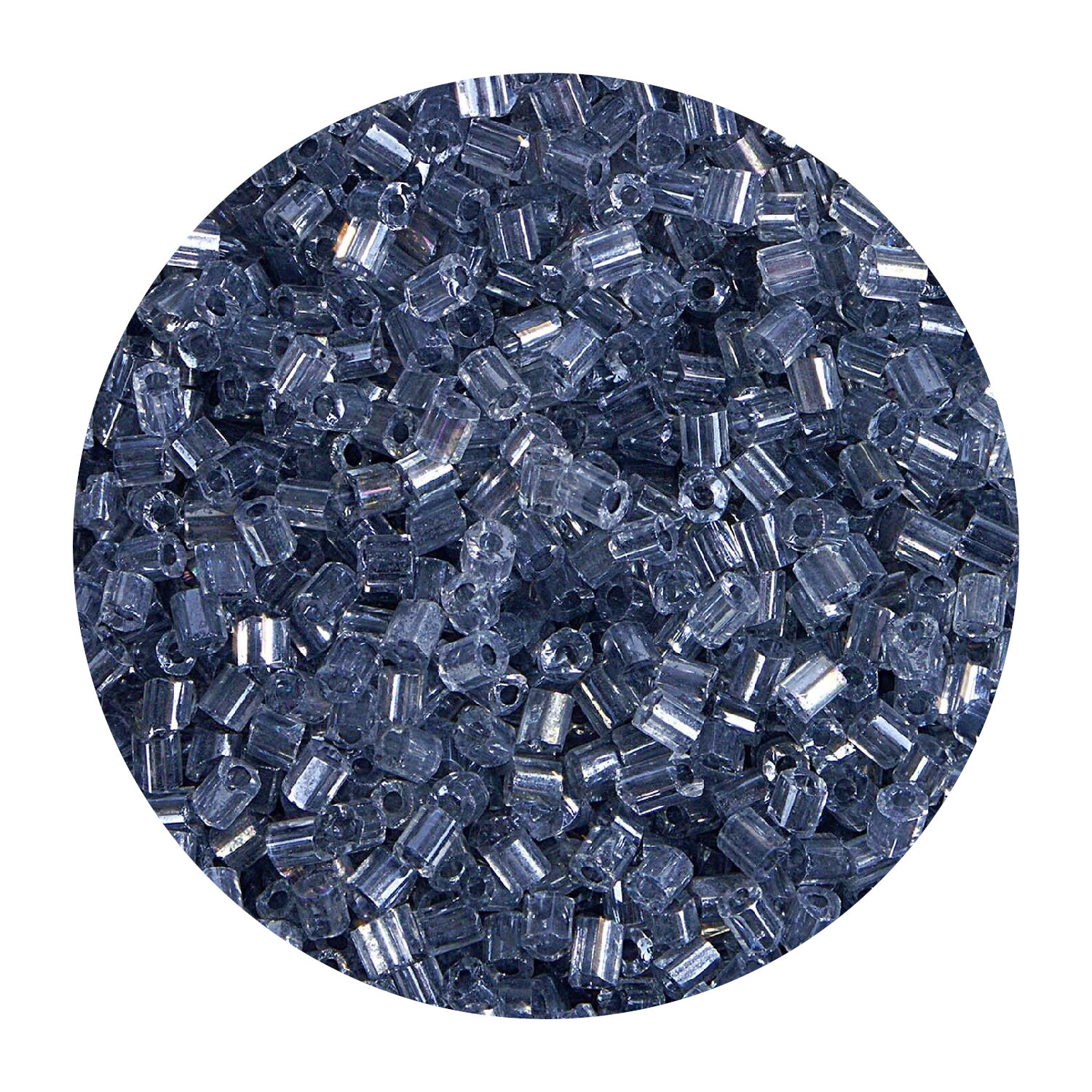 Rocailles-Perlen 2Cut, 2 mm, 14 g, Schwarz Transparent