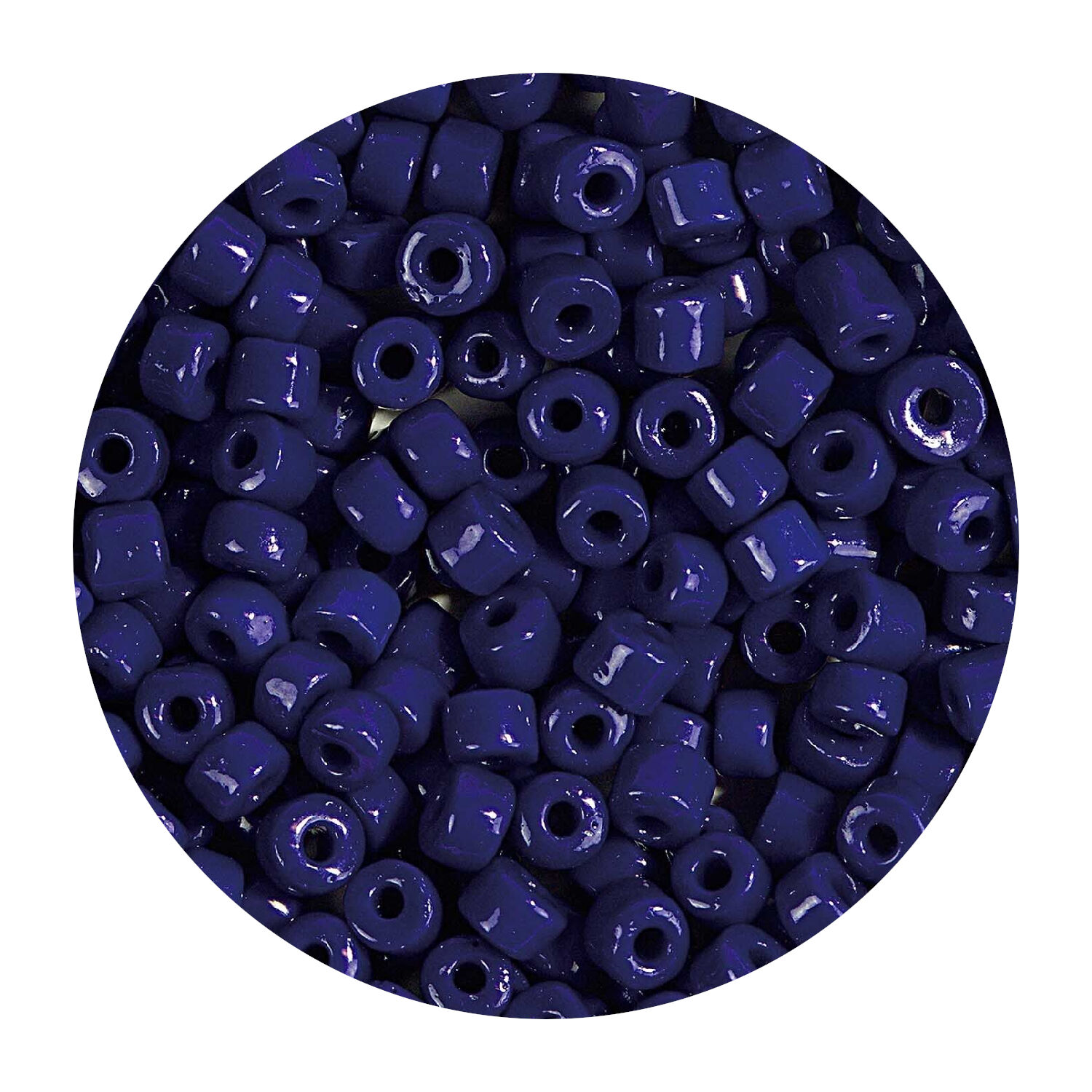Rocailles-Perlen, 4 mm, 14 g, Dunkelblau Opak