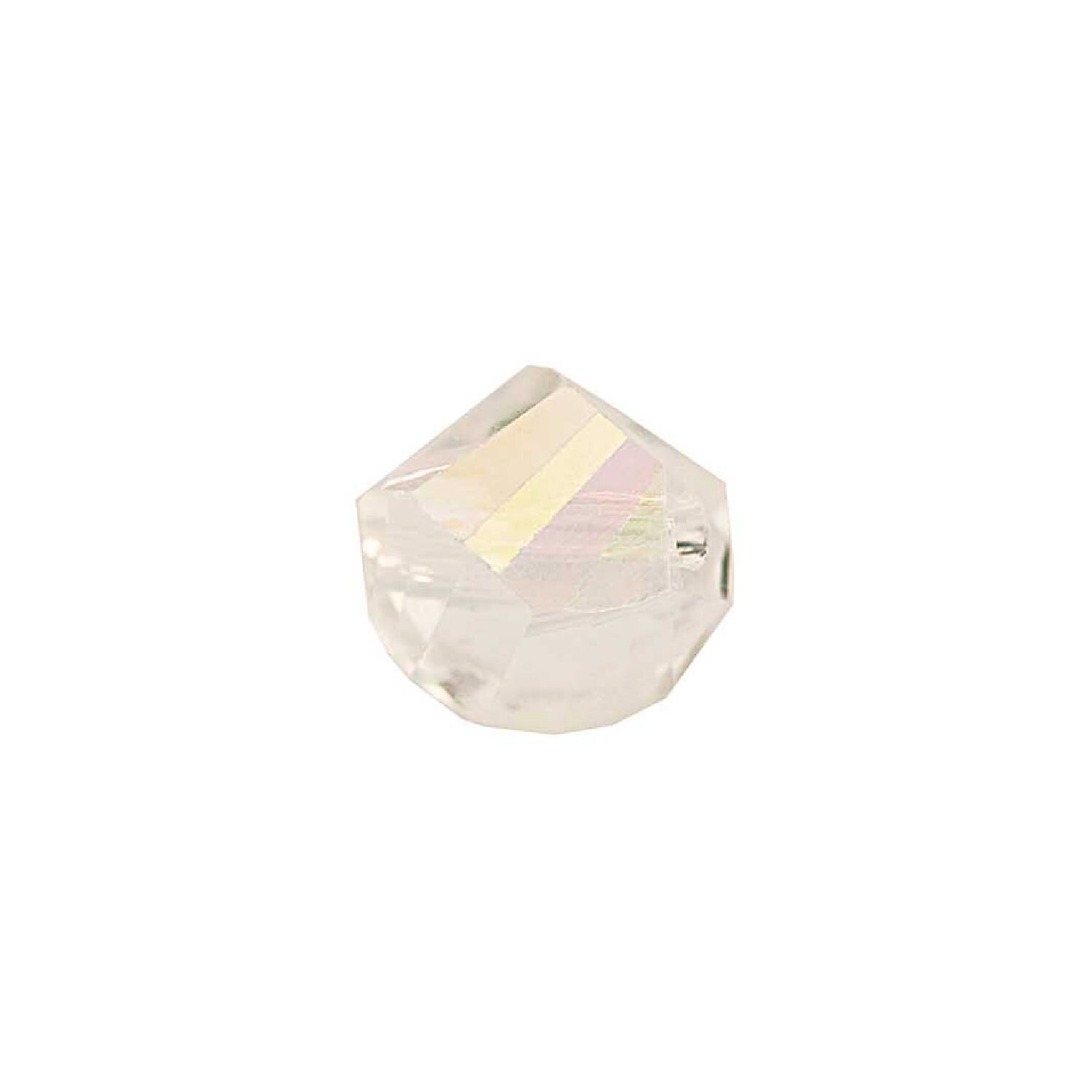 Glasschliff-Kandis Perle, 6 mm, 12 Stk, Wei Regenbogen