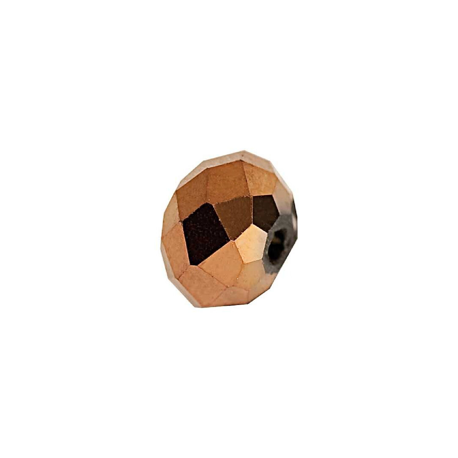 Glasschliff-Diskus Perle, 6 mm, 12 Stk, Kupfer