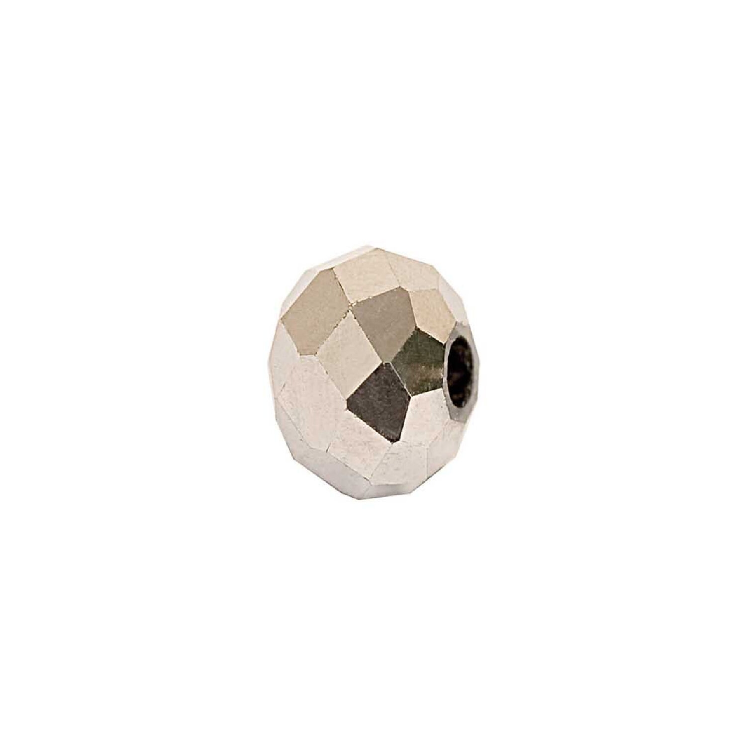 Glasschliff-Diskus Perle, 6 mm, 12 Stk, Silber