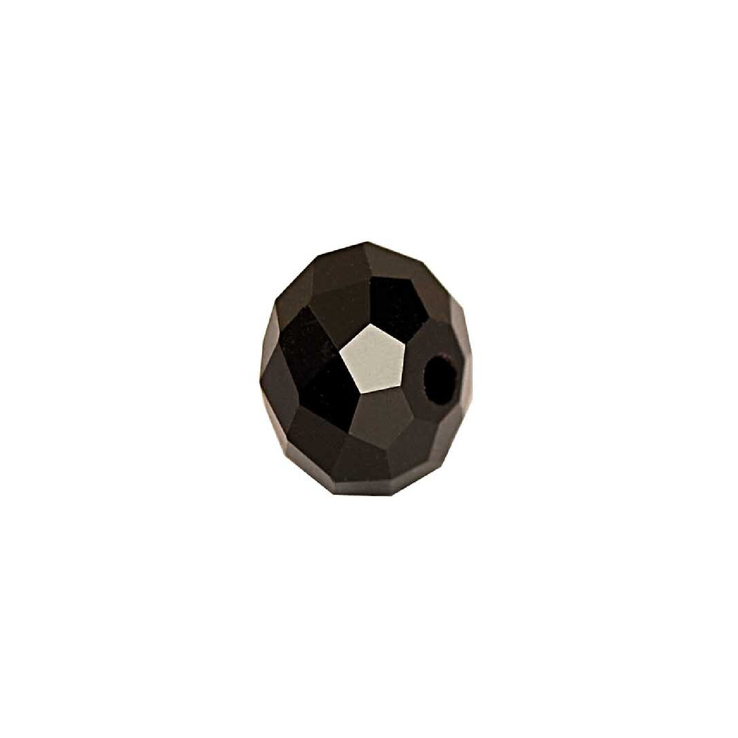 Glasschliff-Diskus Perle, 6 mm, 12 Stk, Schwarz