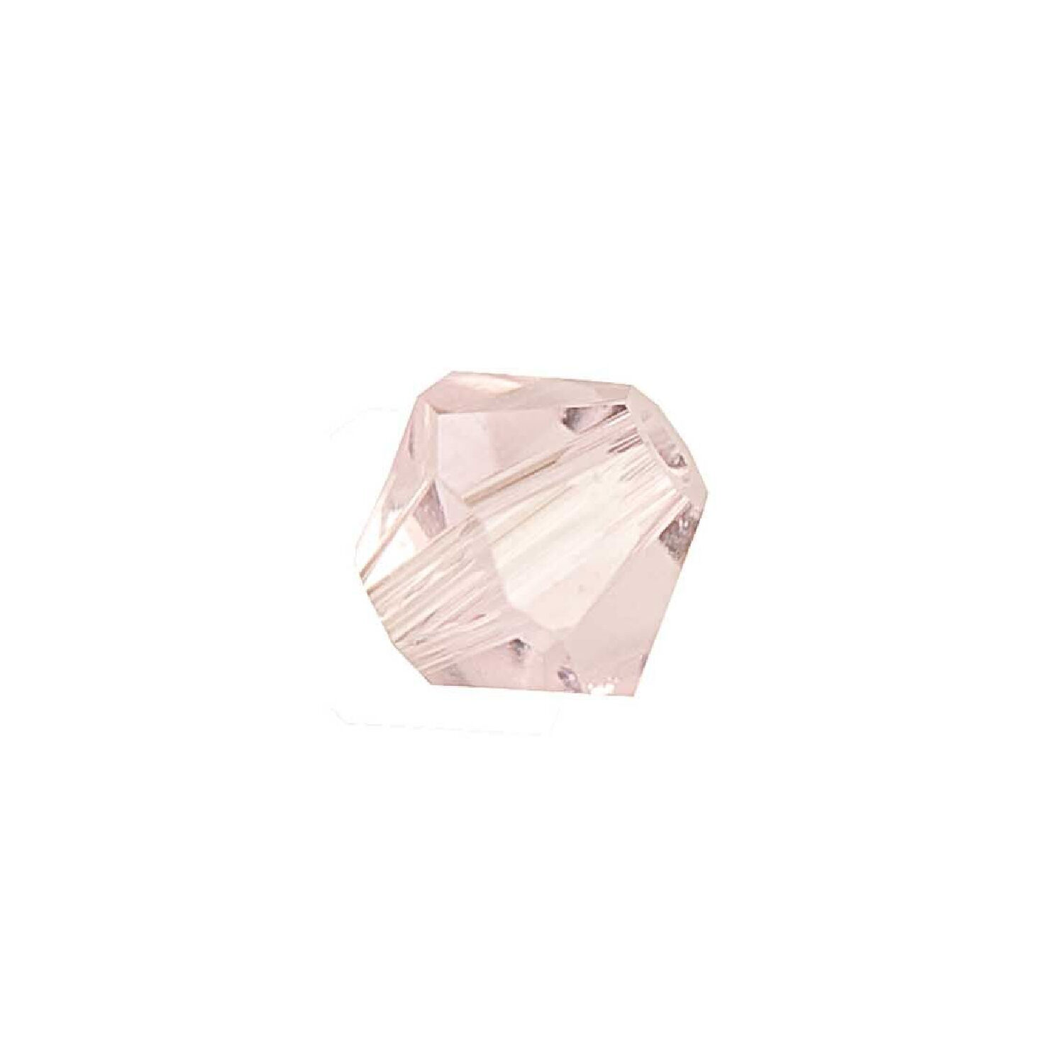Glasschliff-Perlen Raute, 4 mm, 20 Stk, Zartrosa