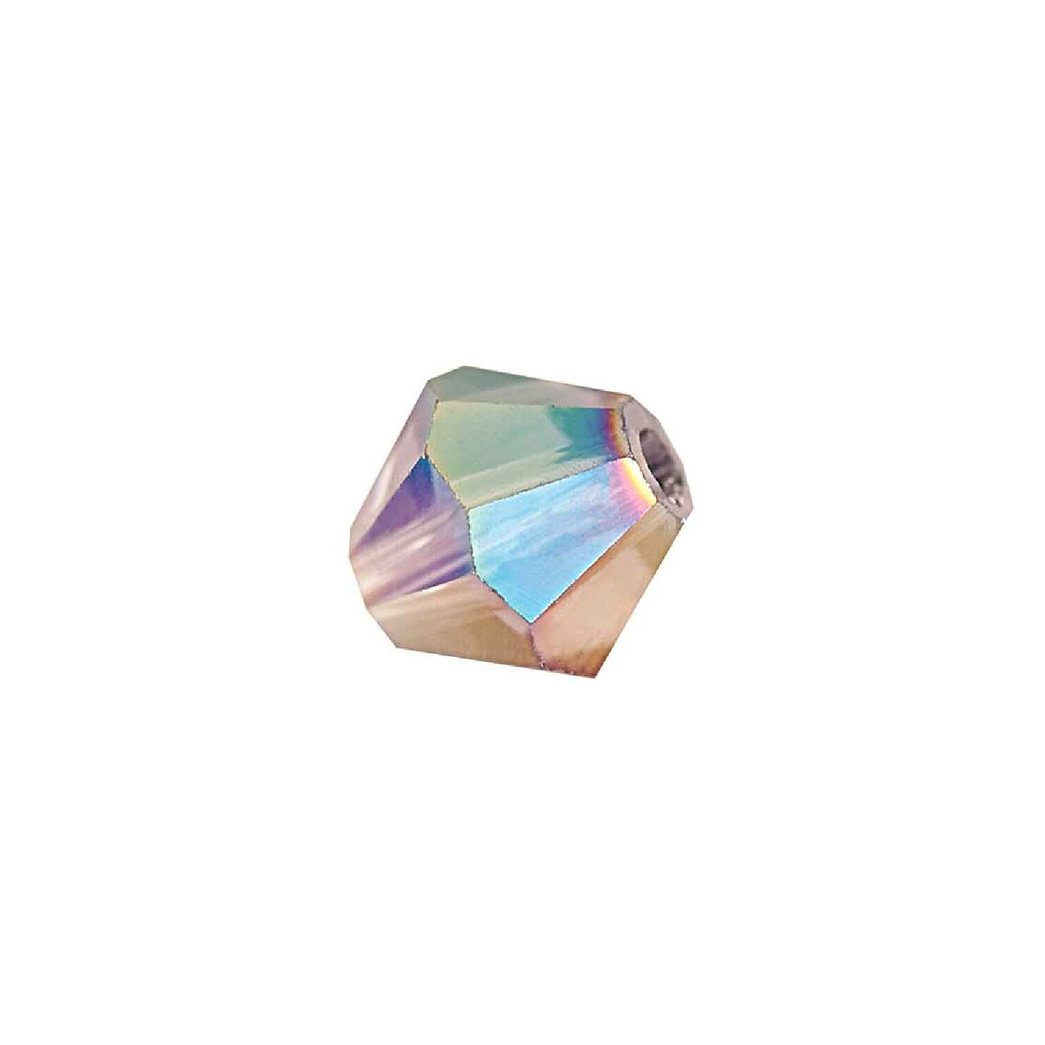 Glasschliff-Perlen Raute, 6 mm, 12 Stk, Lila Regenbogen