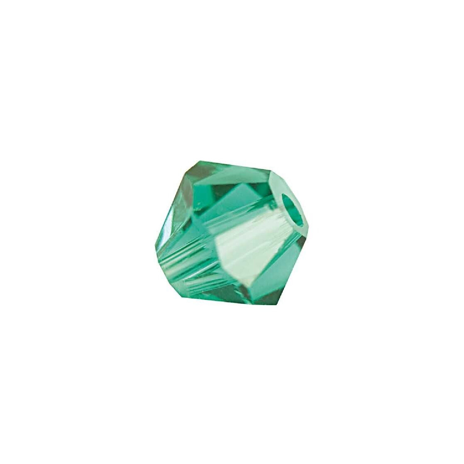 Glasschliff-Perlen Raute, 6 mm, 12 Stk, Smaragd