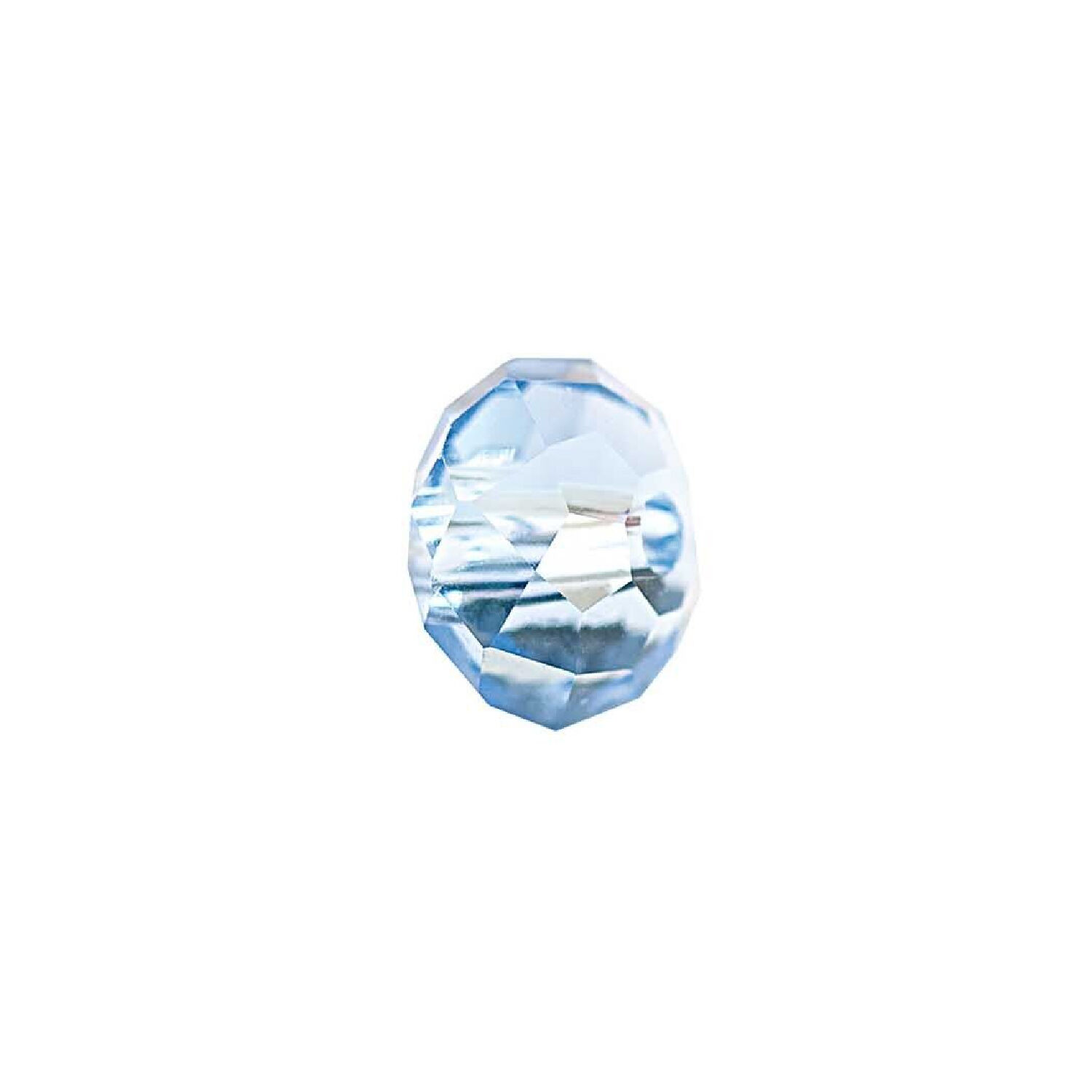 Glasschliff-Diskus Perle, 6 mm, 12 Stk, Aqua