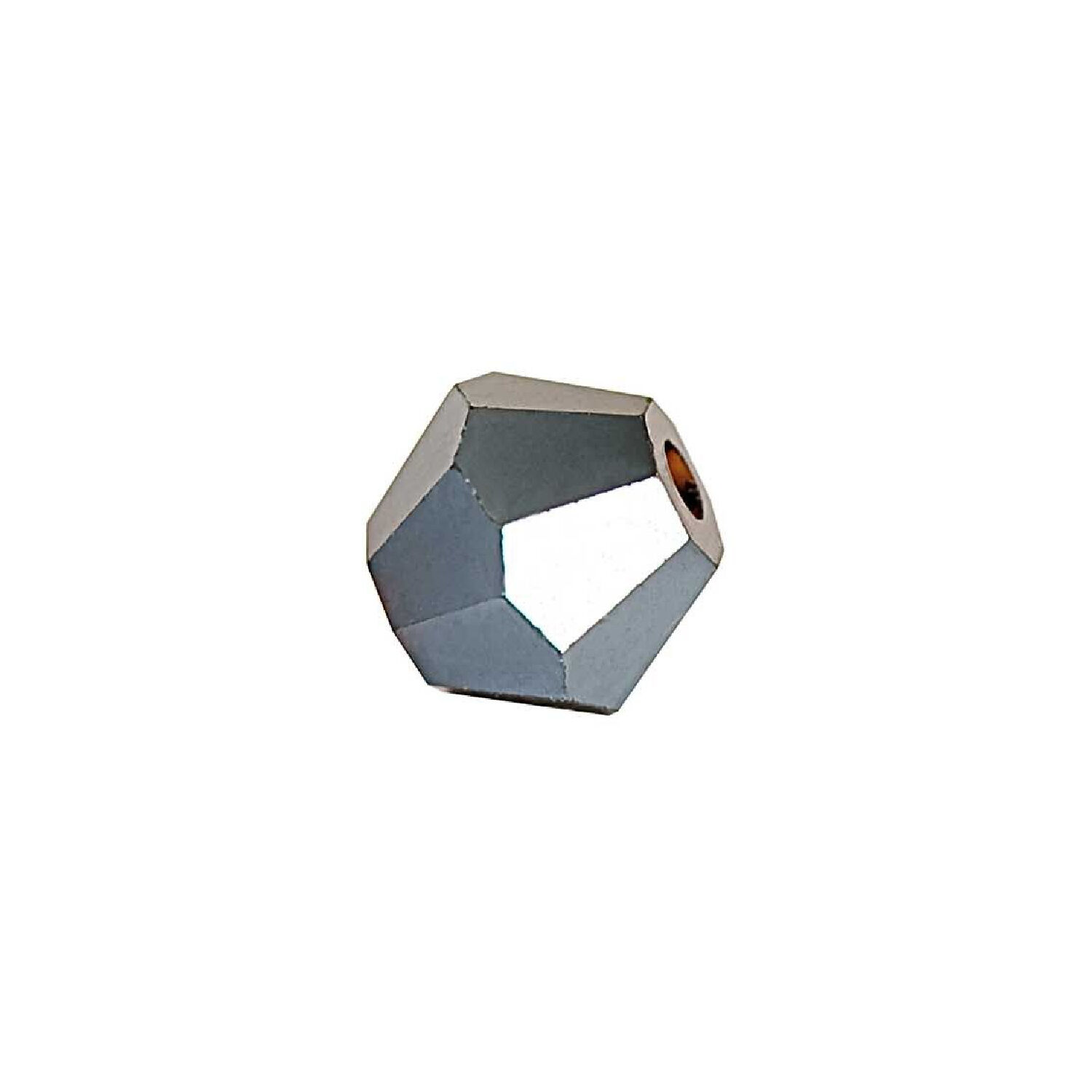 Glasschliff-Perlen Raute, 6 mm, 12 Stk, Graphit-Blau
