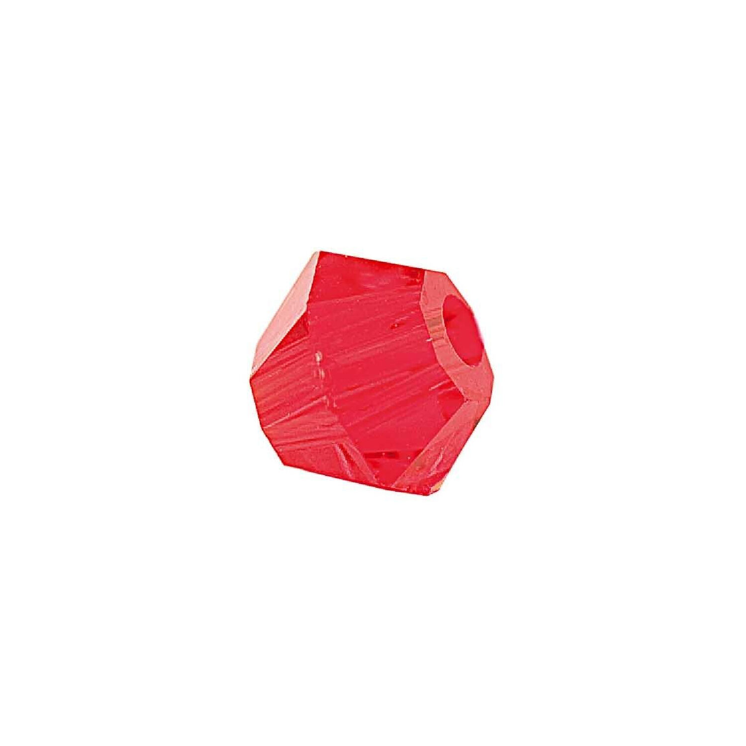 Glasschliff-Perlen Raute, 6 mm, 12 Stk, Rot