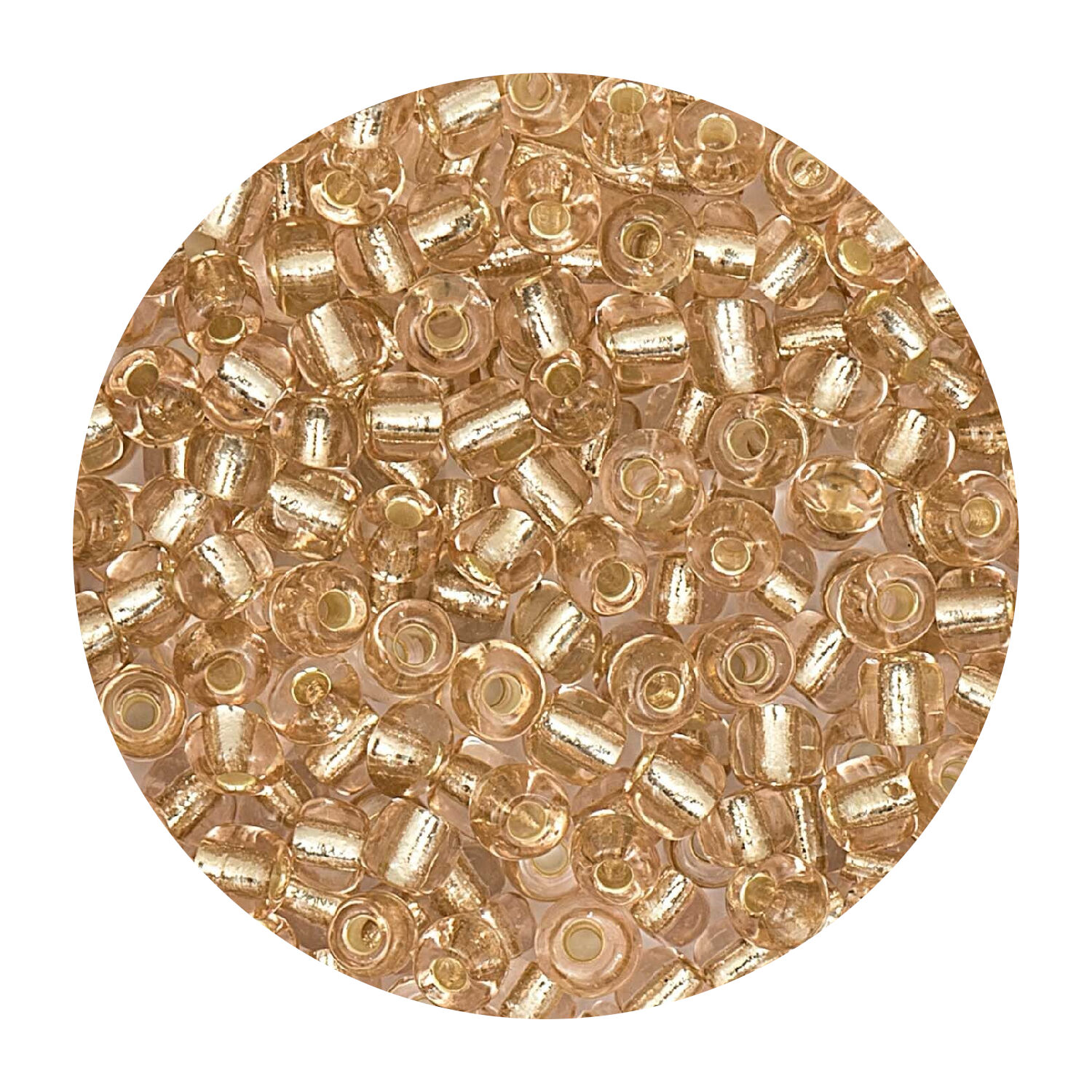 Rocailles-Perlen, 3,1 mm, 14 g, Rosa mit Silbereinzug