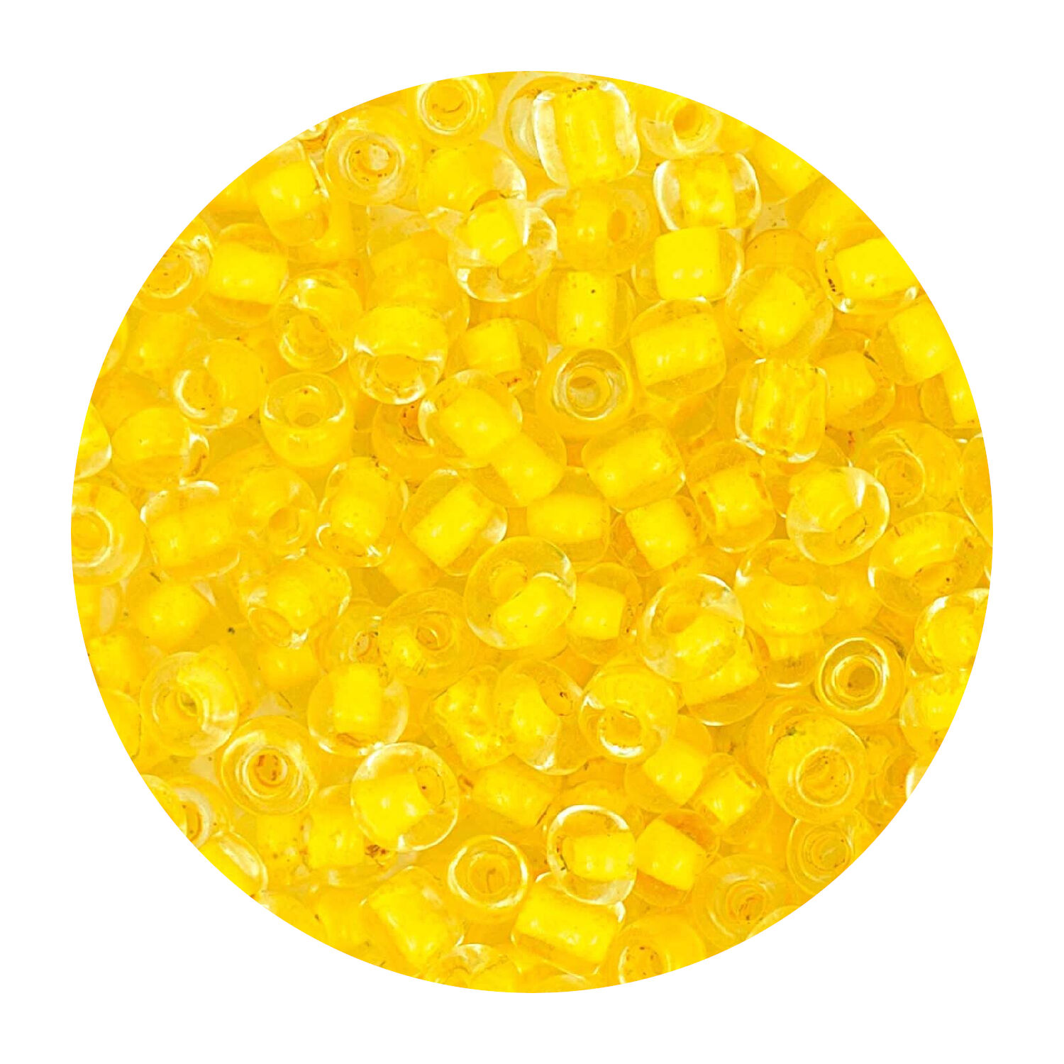 Rocailles-Perlen, 2 mm, 14 g, Gelb Matt