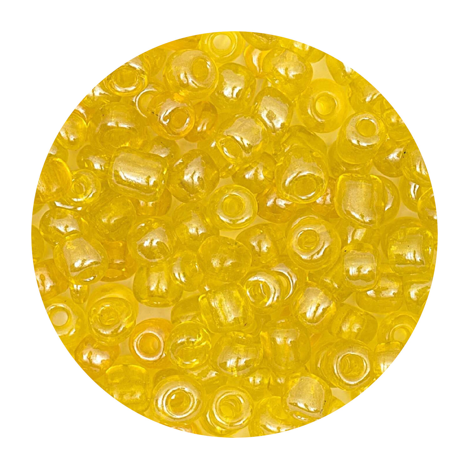 Rocailles-Perlen, 2 mm, 14 g, Gelb Transparent