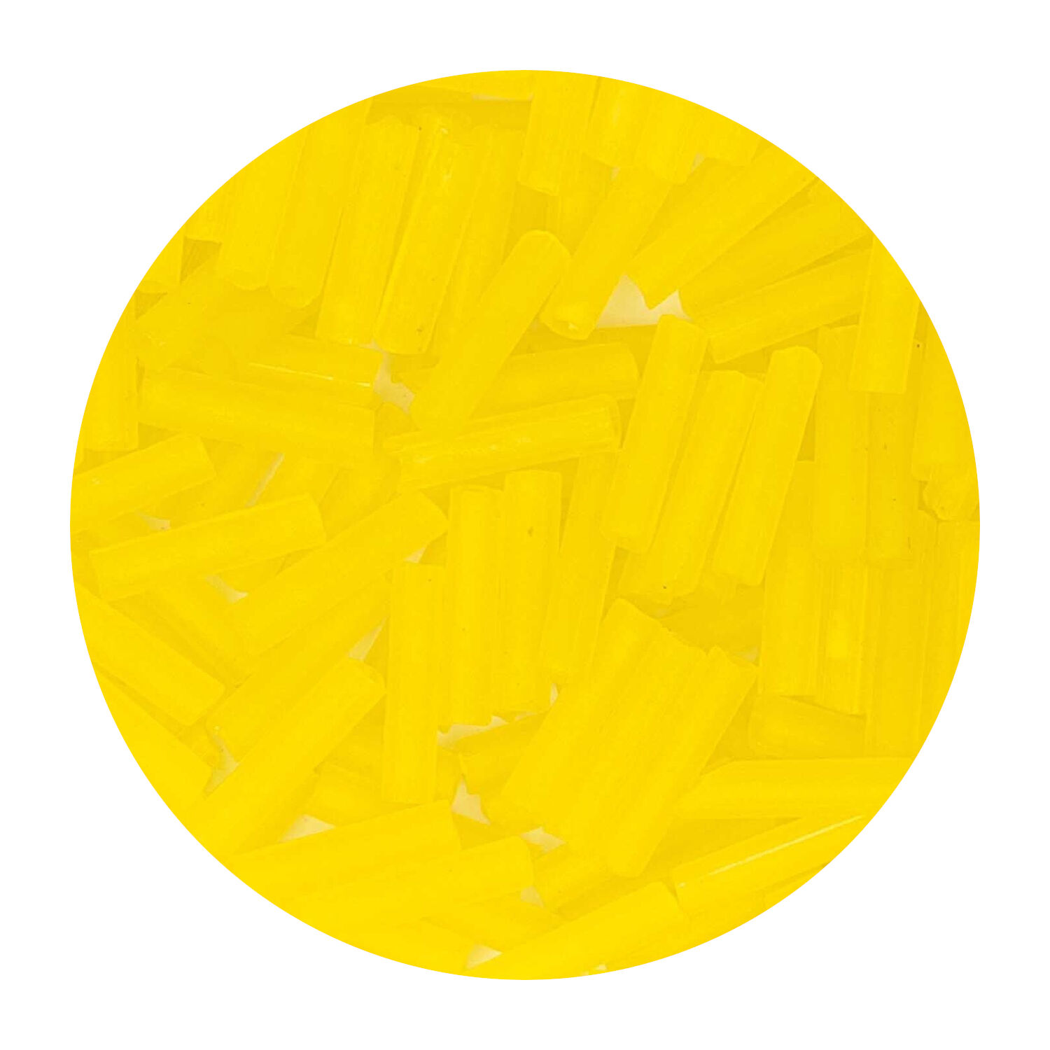 Rocailles-Perlen Stbchen, 6,75 mm, 14 g, Gelb Matt