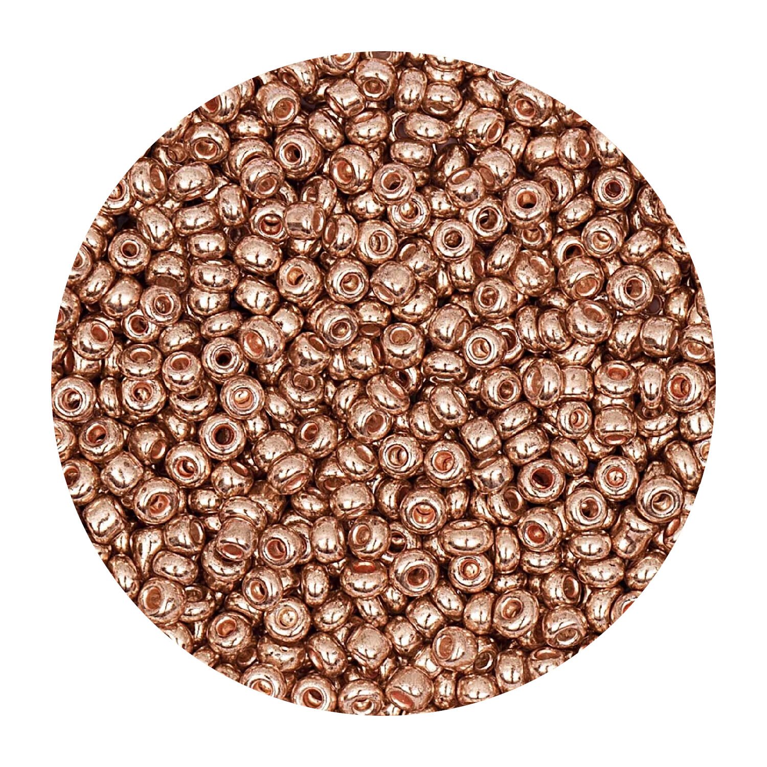 Rocailles-Perlen, 2 mm, 14 g, Rosegold Metallic