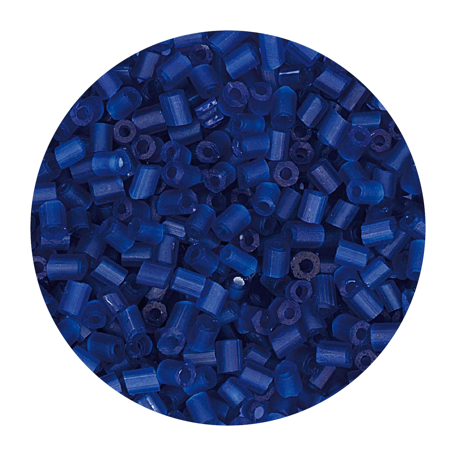 Rocailles-Perlen 2Cut, 2 mm, 14 g, Royalblau Matt
