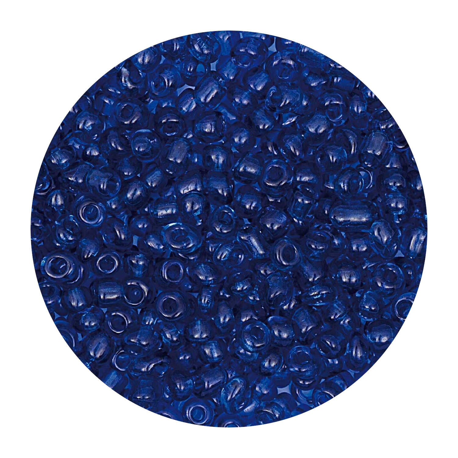 Rocailles-Perlen, 3,1 mm, 14 g, Royalblau Transparent
