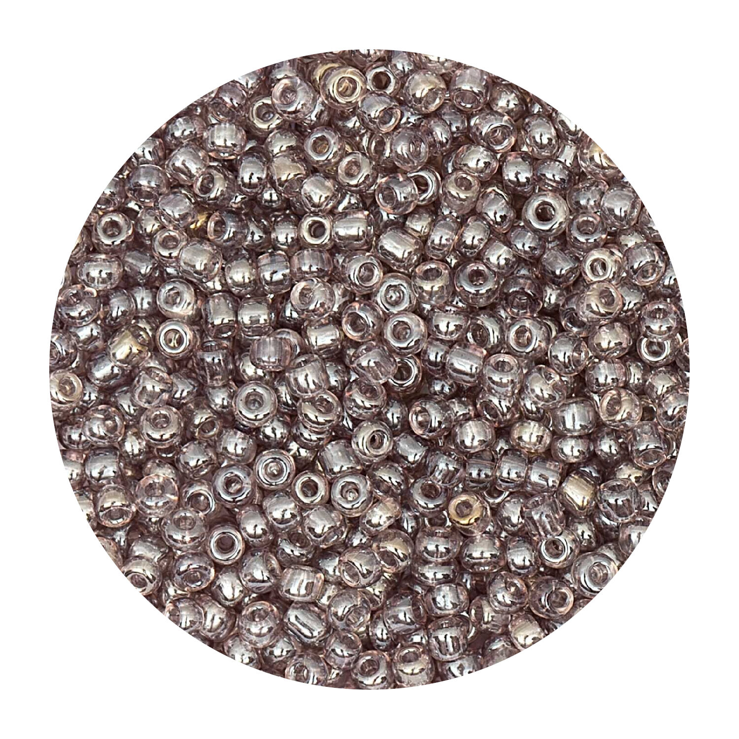 Rocailles-Perlen, 2 mm, 14 g, Lila Transparent