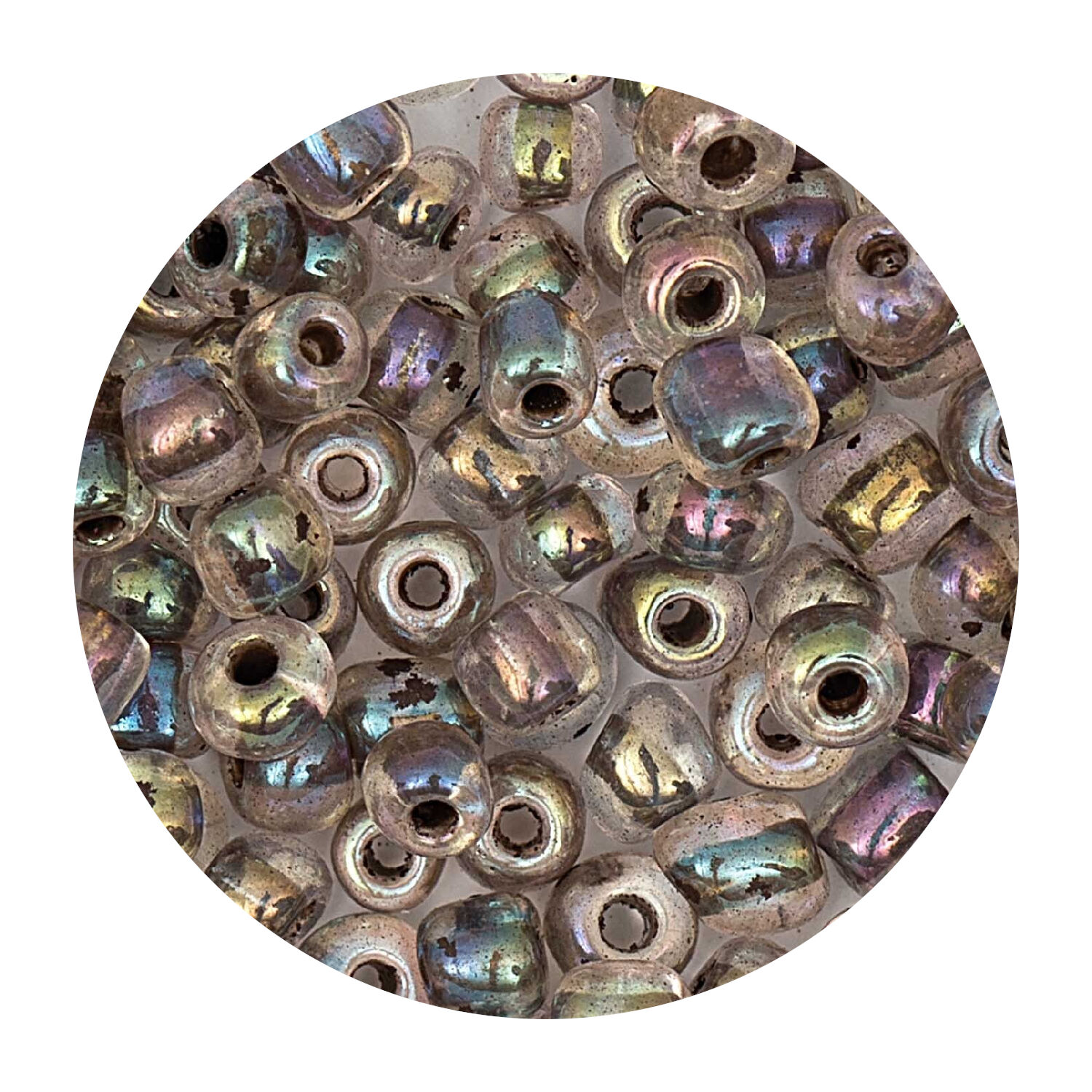 Rocailles-Perlen, 4 mm, 14 g, Helllila Regenbogen