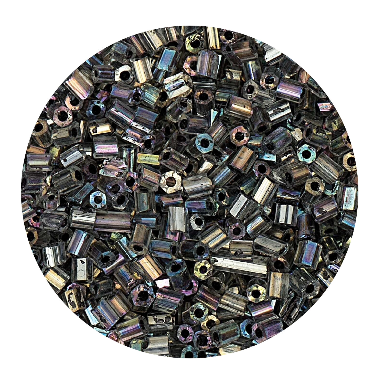Rocailles-Perlen 2Cut, 2 mm, 14 g, Lila Transparent