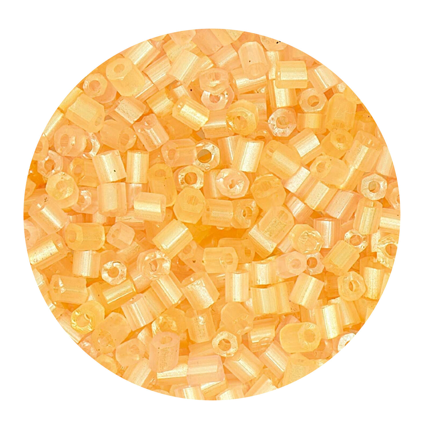Rocailles-Perlen 2Cut, 2 mm, 14 g, Beige Transparent