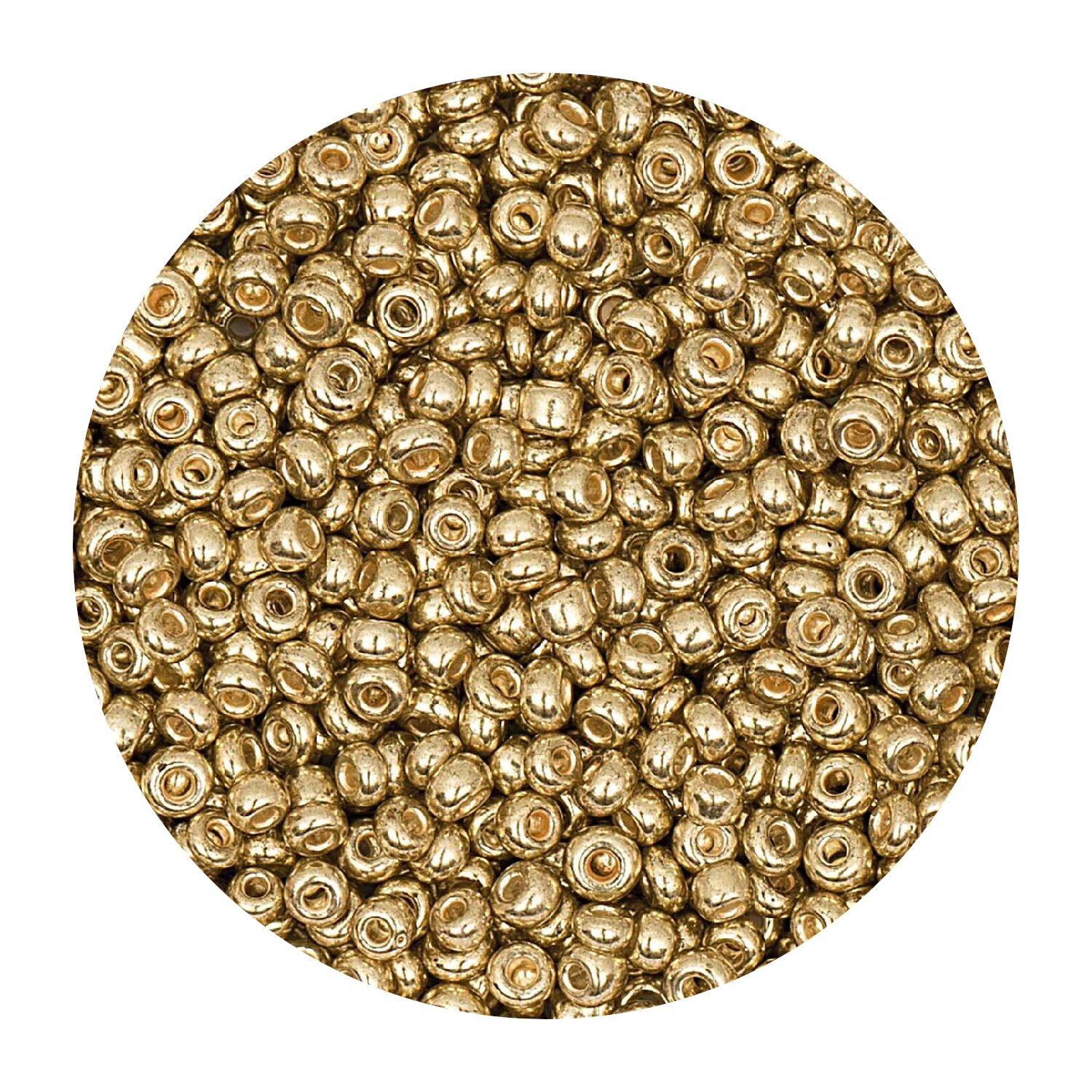 Rocailles-Perlen, 2 mm, 14 g, Gold Metallic