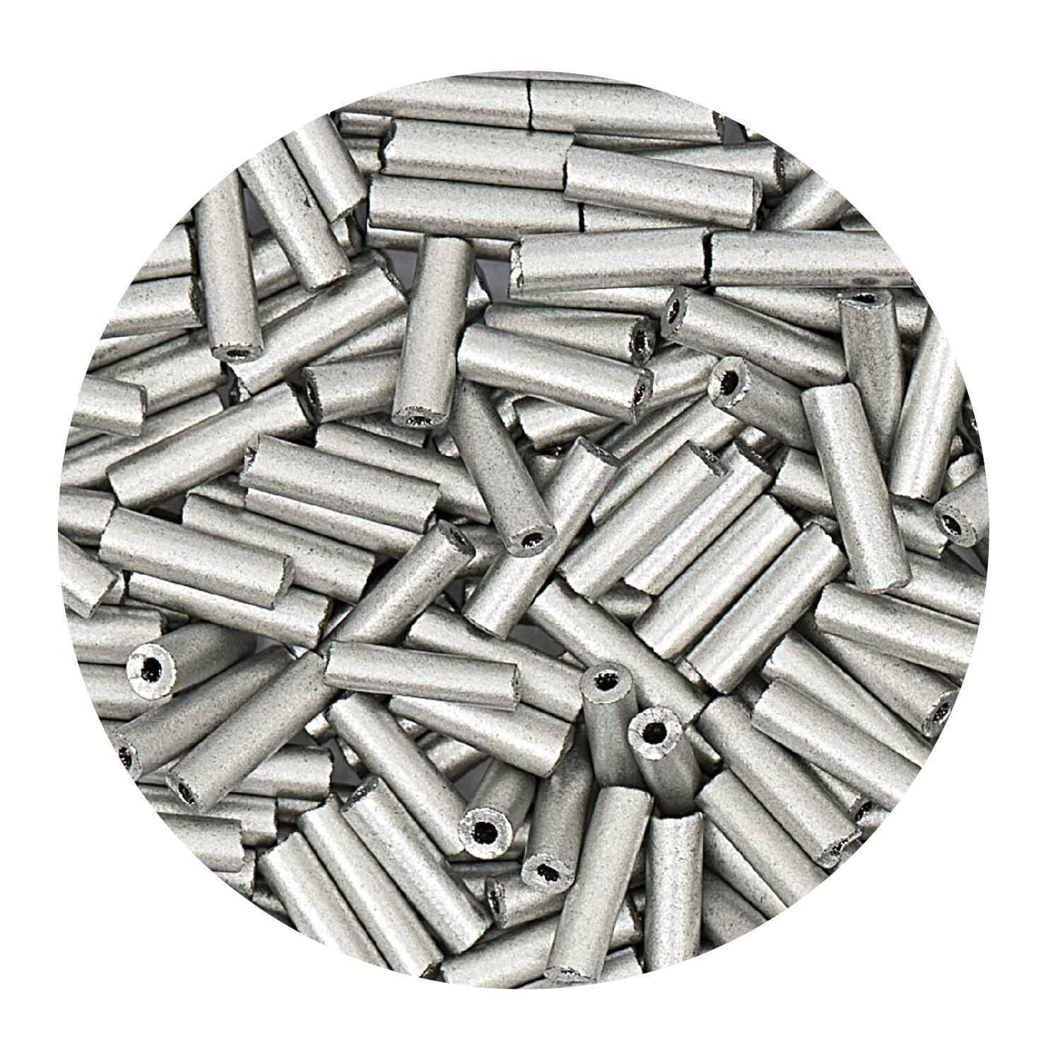 Rocailles-Perlen Stbchen, 6,75 mm, 14 g, Grau