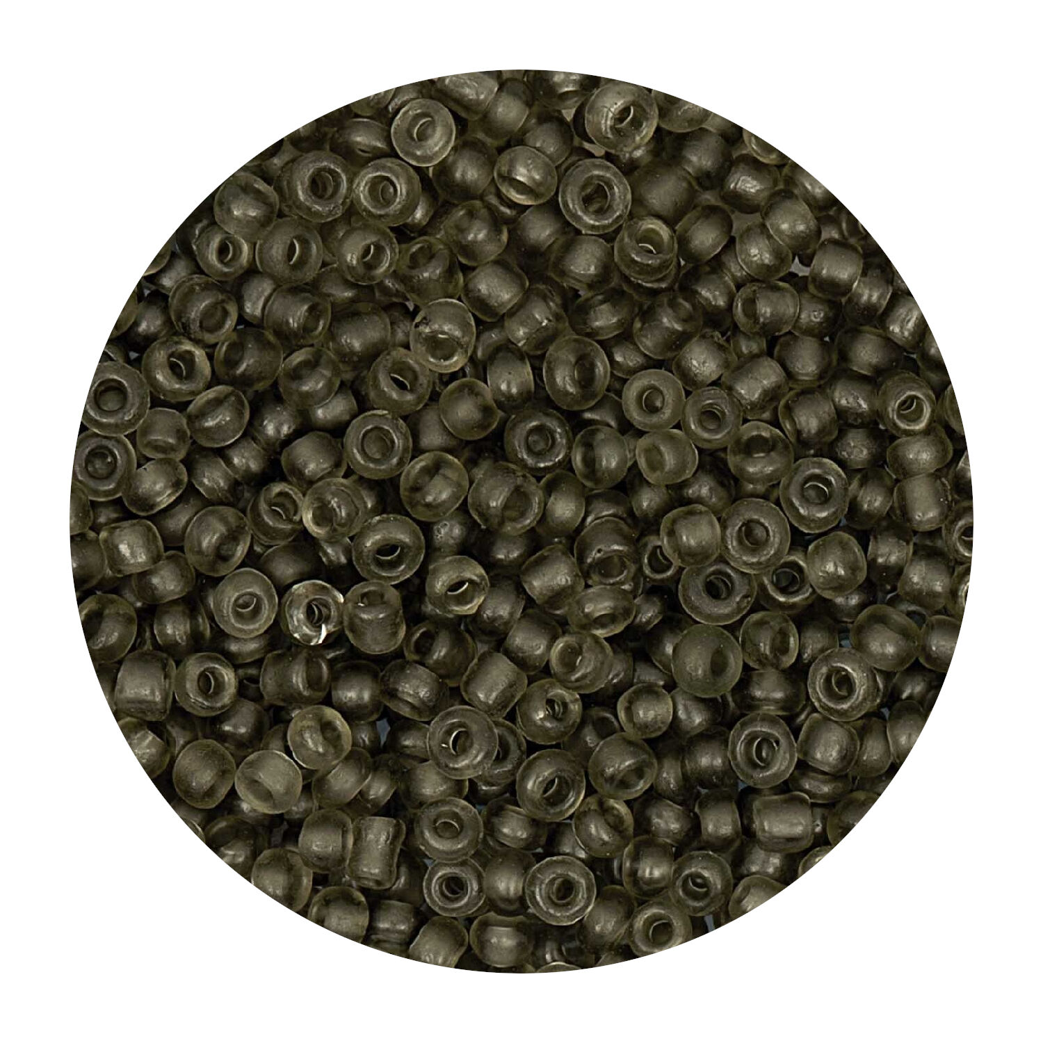 Rocailles-Perlen, 2 mm, 14 g, Grau Matt