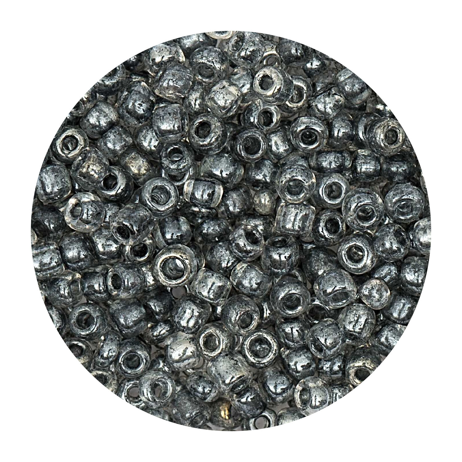 Rocailles-Perlen, 3,1 mm, 14 g, Grau Transparent
