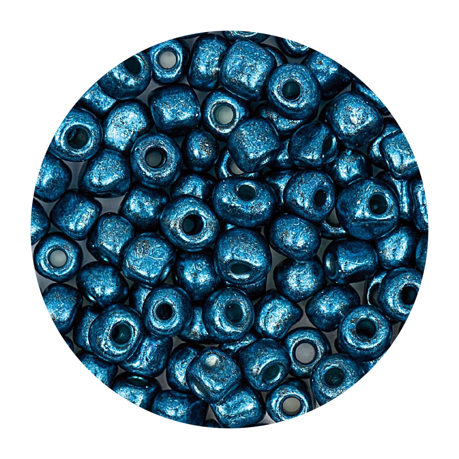 Rocailles-Perlen, 4 mm, 14 g, Silber-Blau