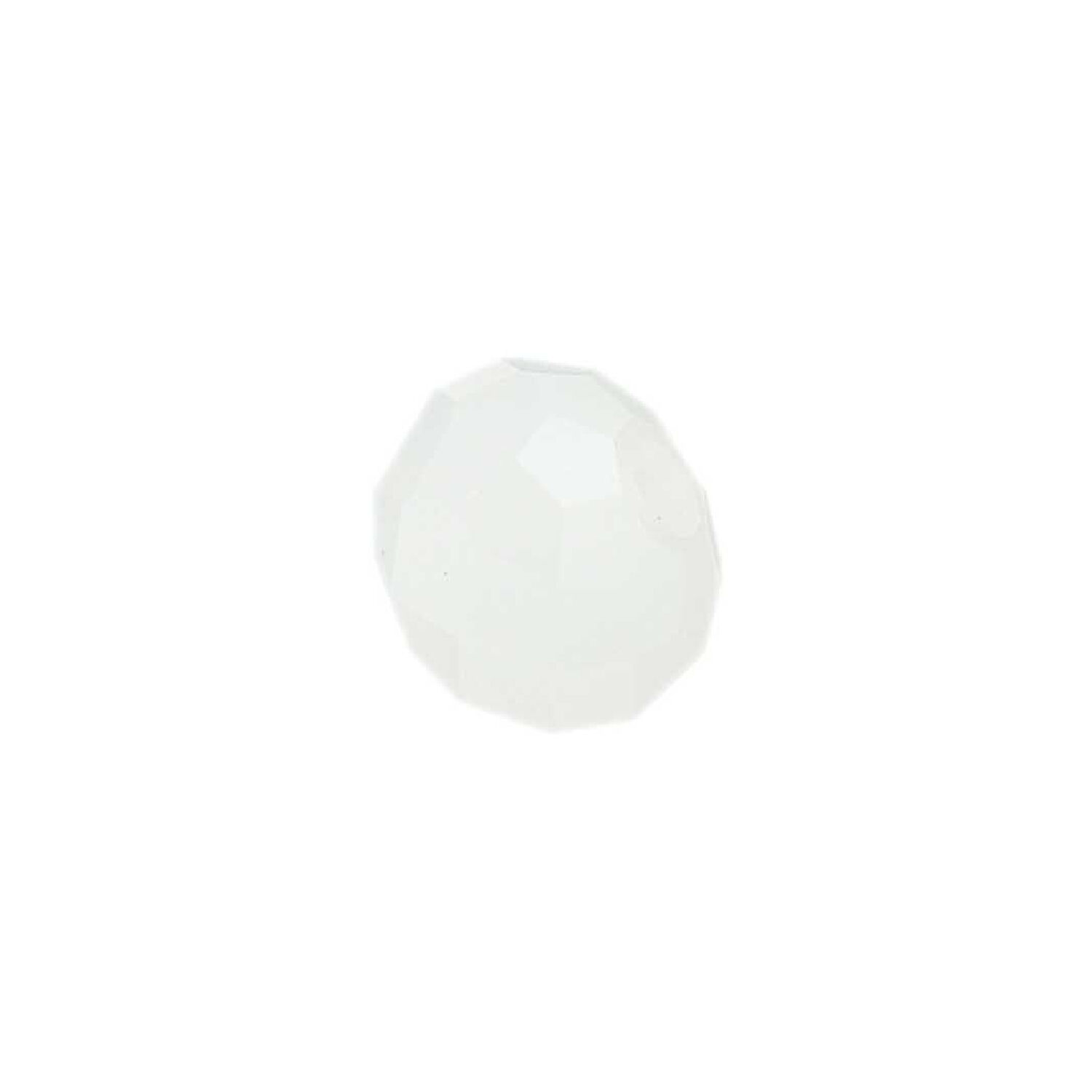 Glasschliff-Diskus Perle, 6 mm, 12 Stk, Wei Milchig