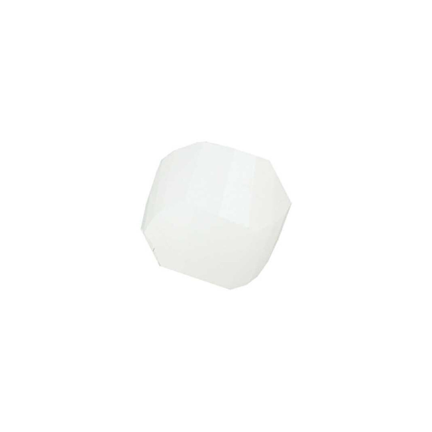Glasschliff-Kandis Perle, 6 mm, 12 Stk, Wei Milchig