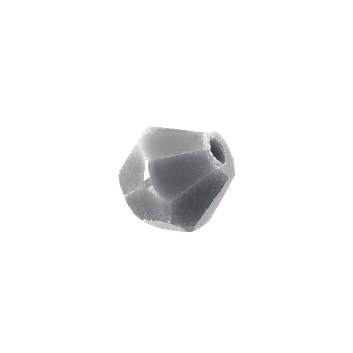 Glasschliff-Perlen Raute, 6 mm, 12 Stk, Grau Opak
