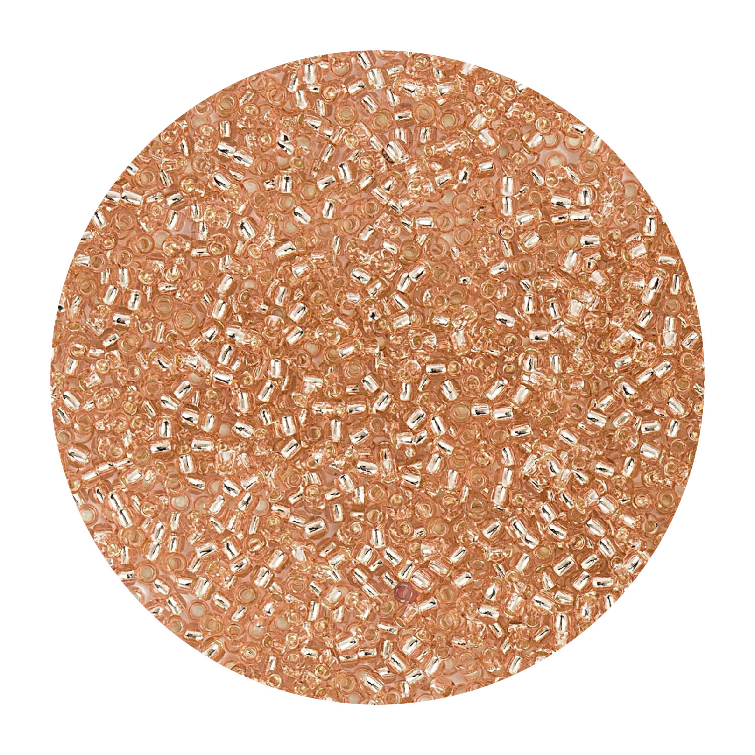 Rocailles-Perlen Itoshii, 2,2 mm, 12 g, Rosa mit Silbereinzug