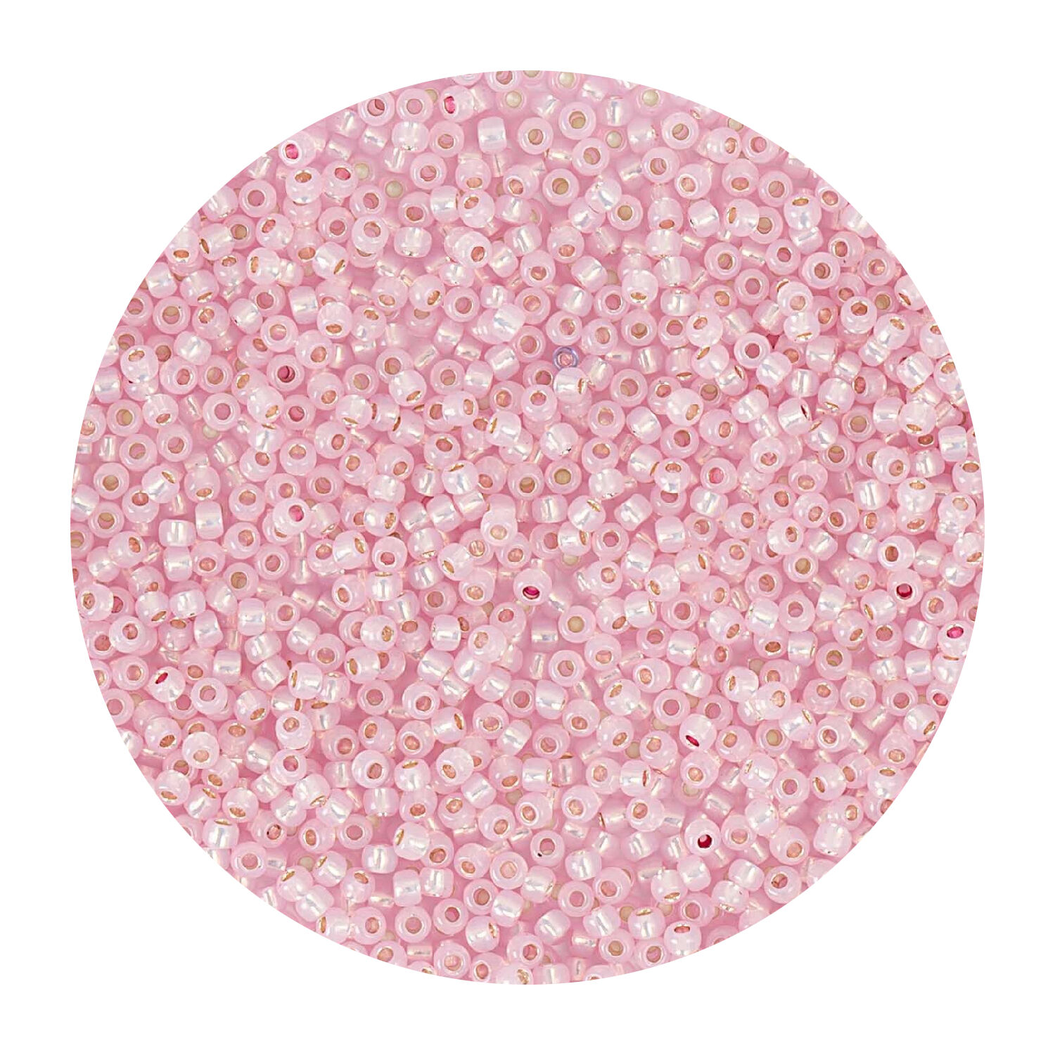 Rocailles-Perlen Itoshii, 2,2 mm, 12 g, Rosa Transparent Milchig